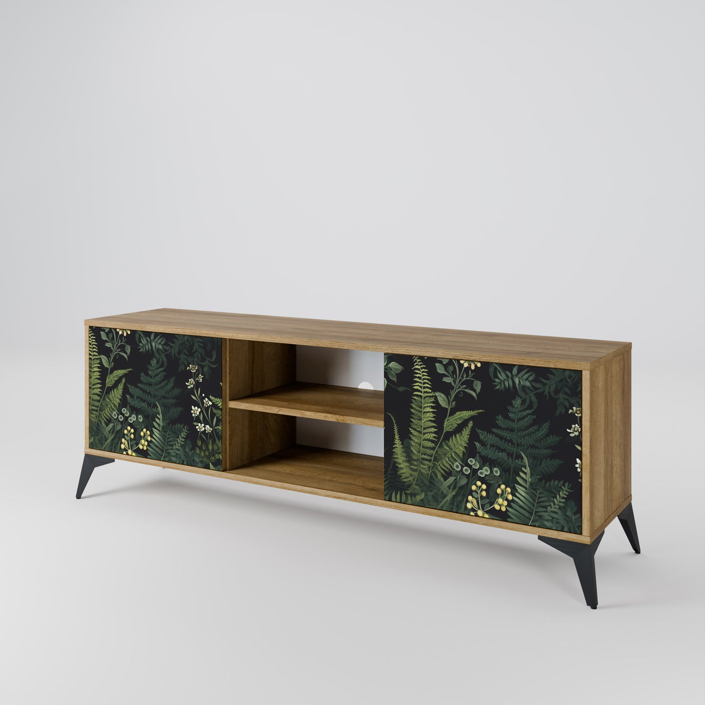 FERN FLOWERS 2-Door TV Stand in Oak Effect
