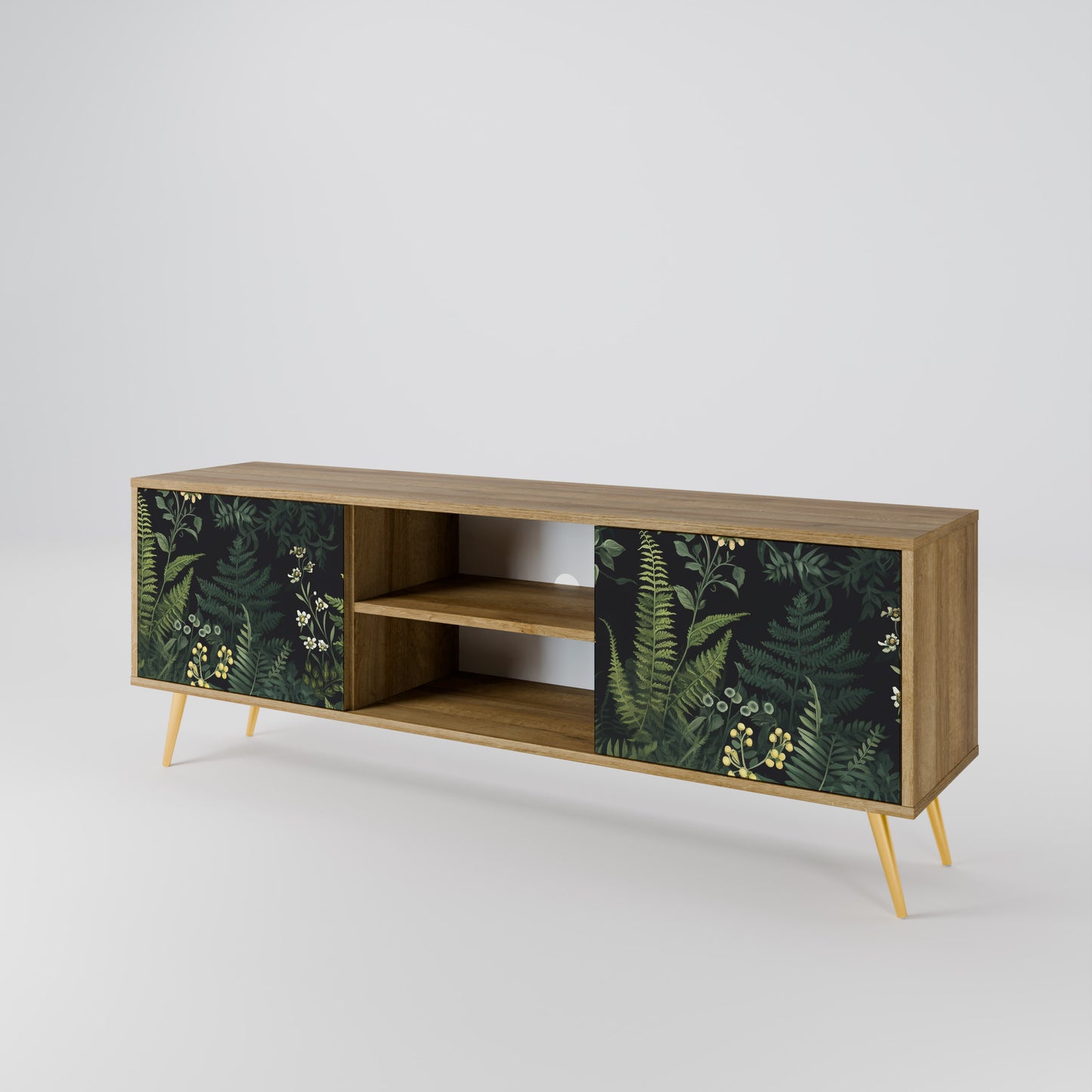 FERN FLOWERS 2-Door TV Stand in Oak Effect