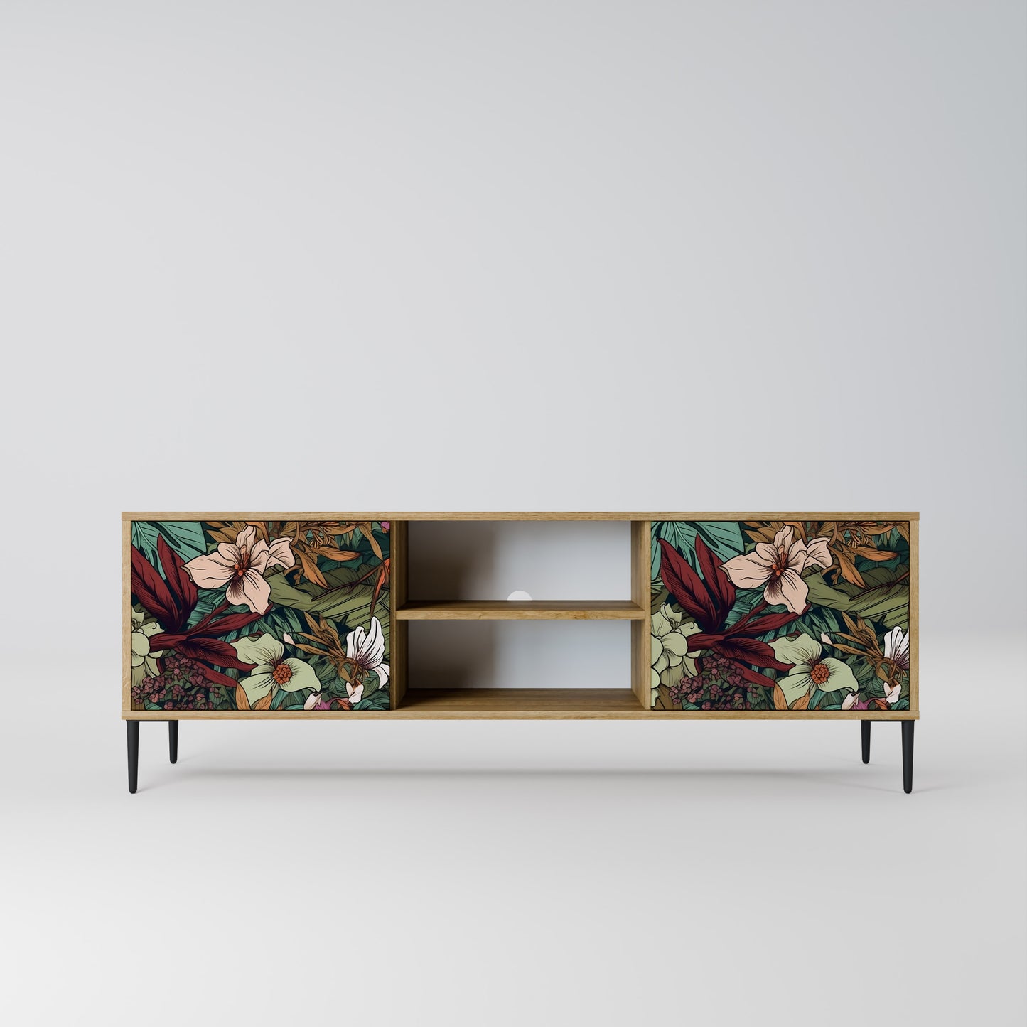 BOTANICAL EMERGENCE 2-dörrars TV-bänk i ekeffekt