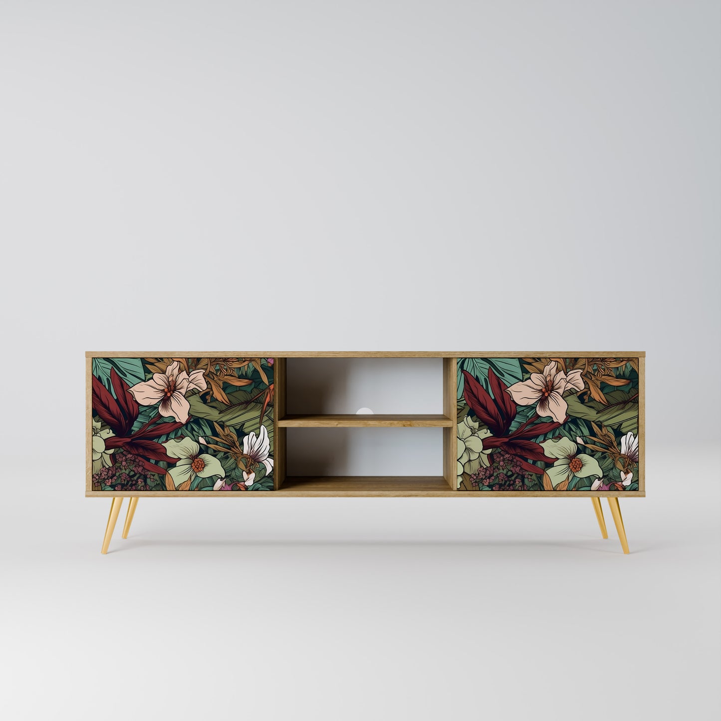 BOTANICAL EMERGENCE 2-dörrars TV-bänk i ekeffekt
