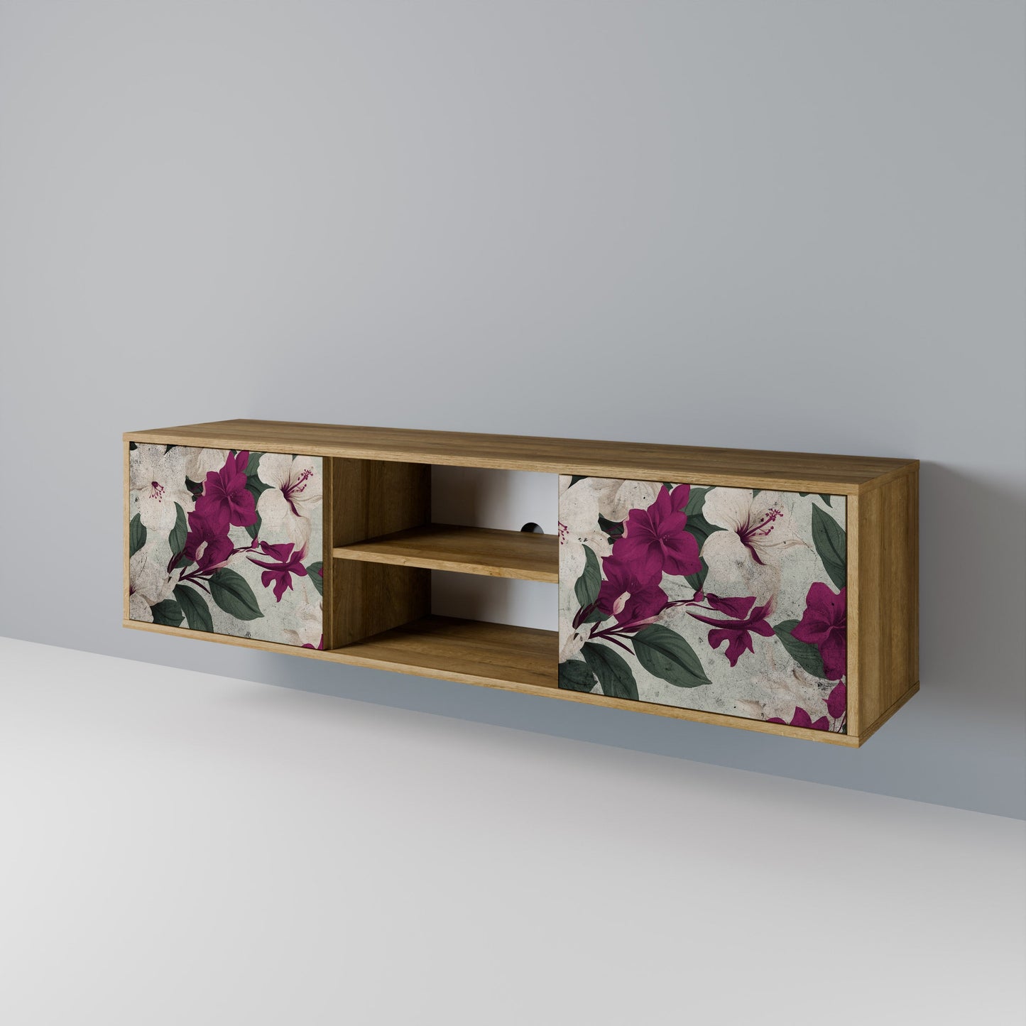 FLOWERET DREAM 2-Door TV Stand in Oak Effect