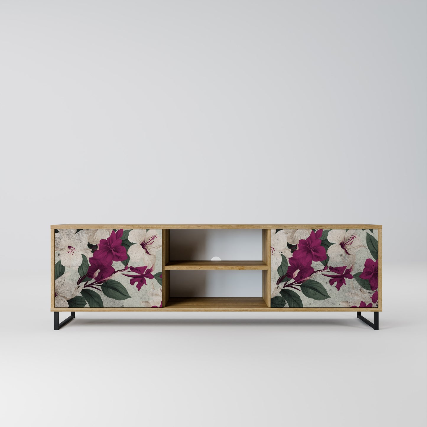 FLOWERET DREAM 2-Door TV Stand in Oak Effect