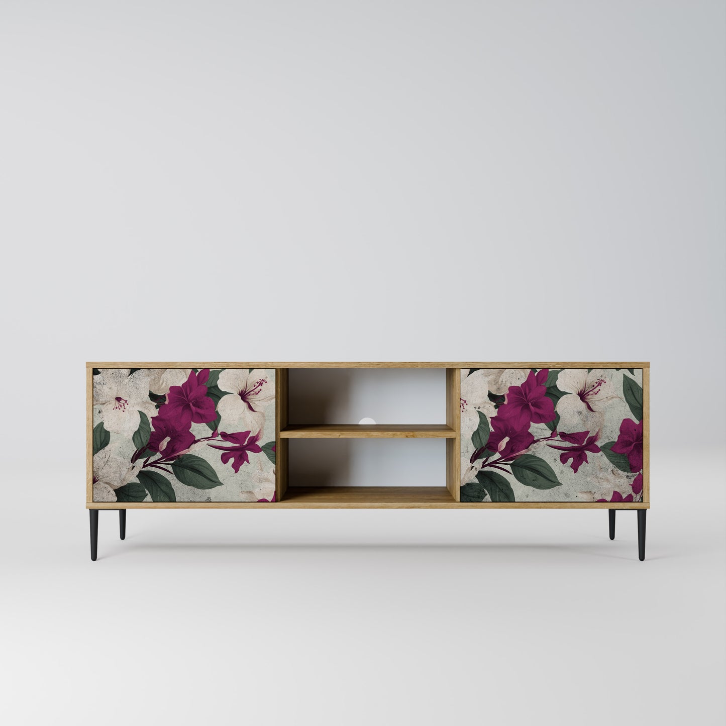 FLOWERET DREAM 2-Door TV Stand in Oak Effect