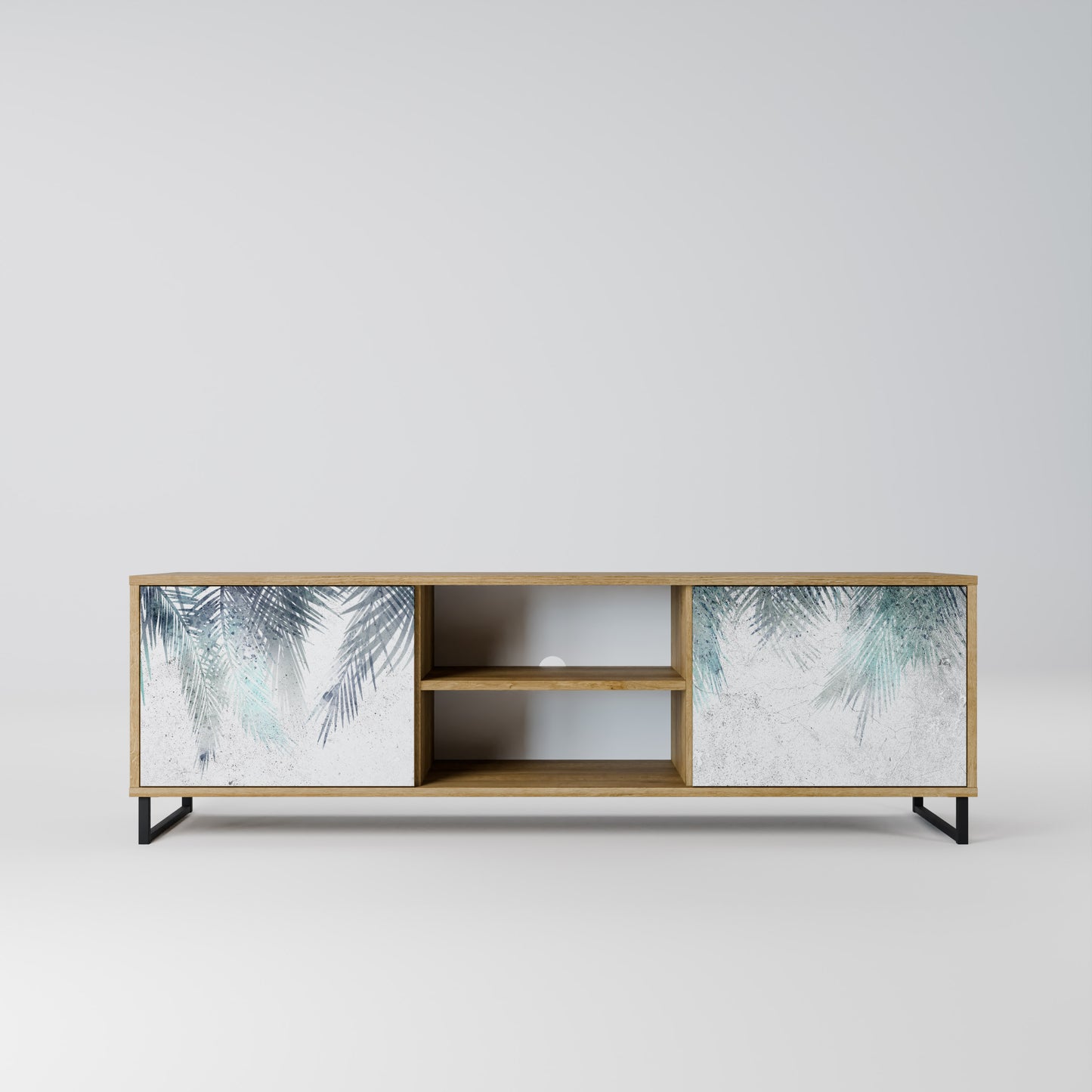 PALM VEIL 2-Door TV Stand in Oak Effect