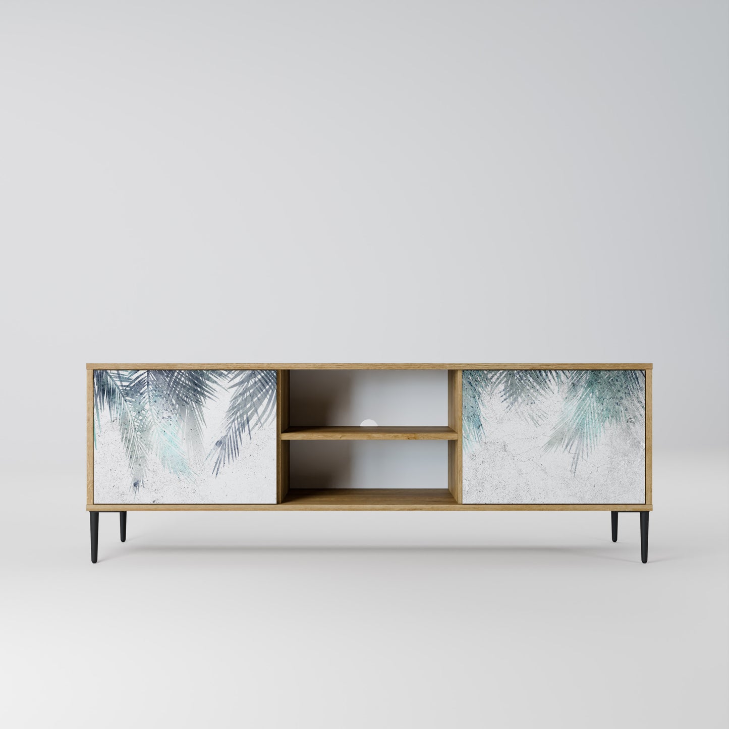 PALM VEIL 2-Door TV Stand in Oak Effect