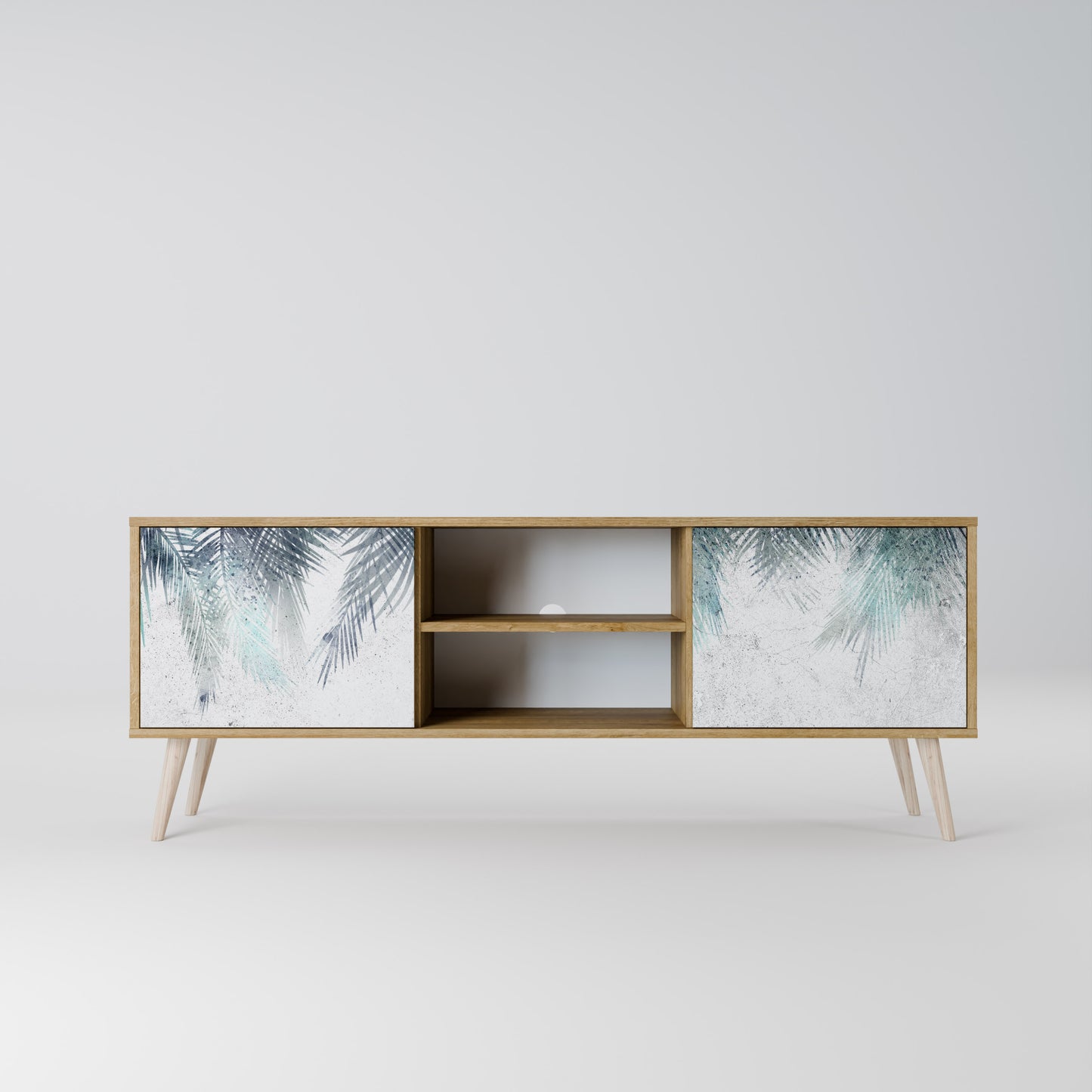 PALM VEIL 2-Door TV Stand in Oak Effect