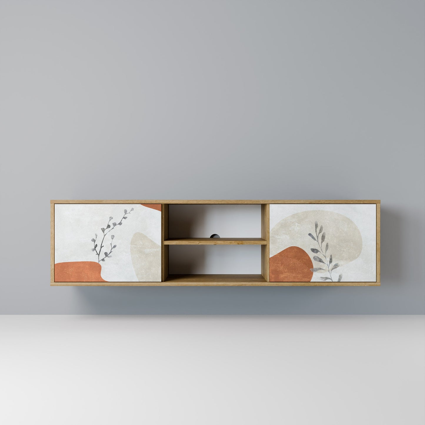 TRANQUIL TWIG 2-Door TV Stand in Oak Effect