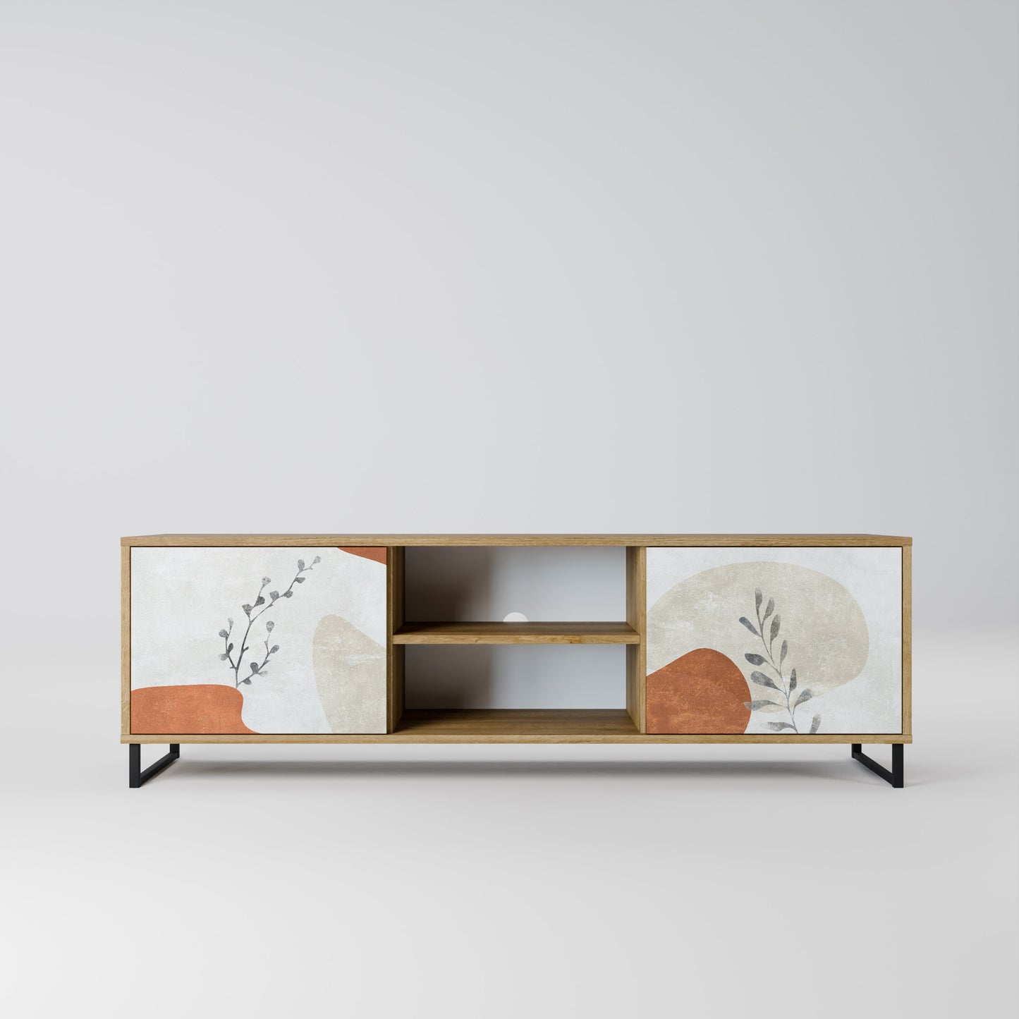 TRANQUIL TWIG 2-Door TV Stand in Oak Effect