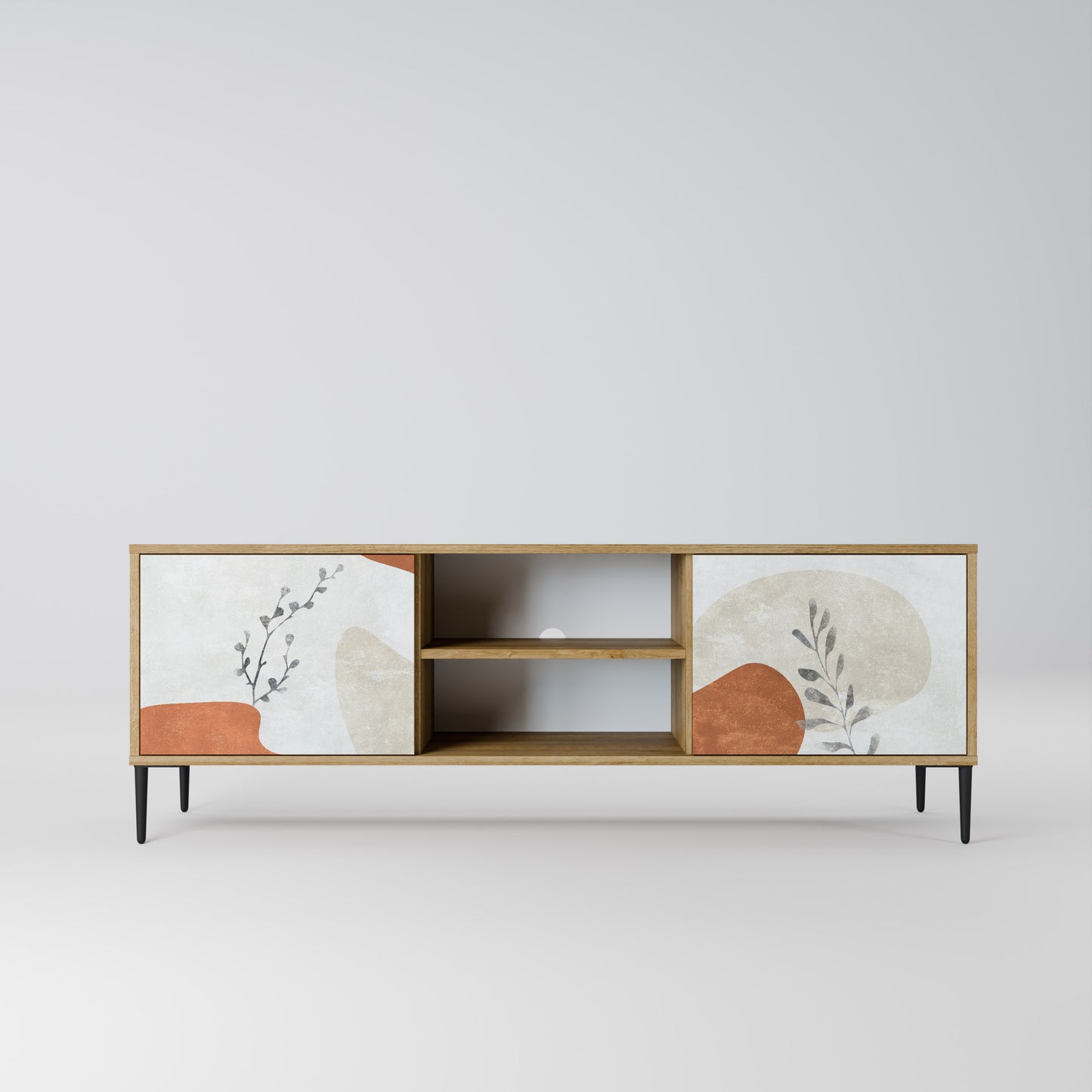 TRANQUIL TWIG 2-Door TV Stand in Oak Effect