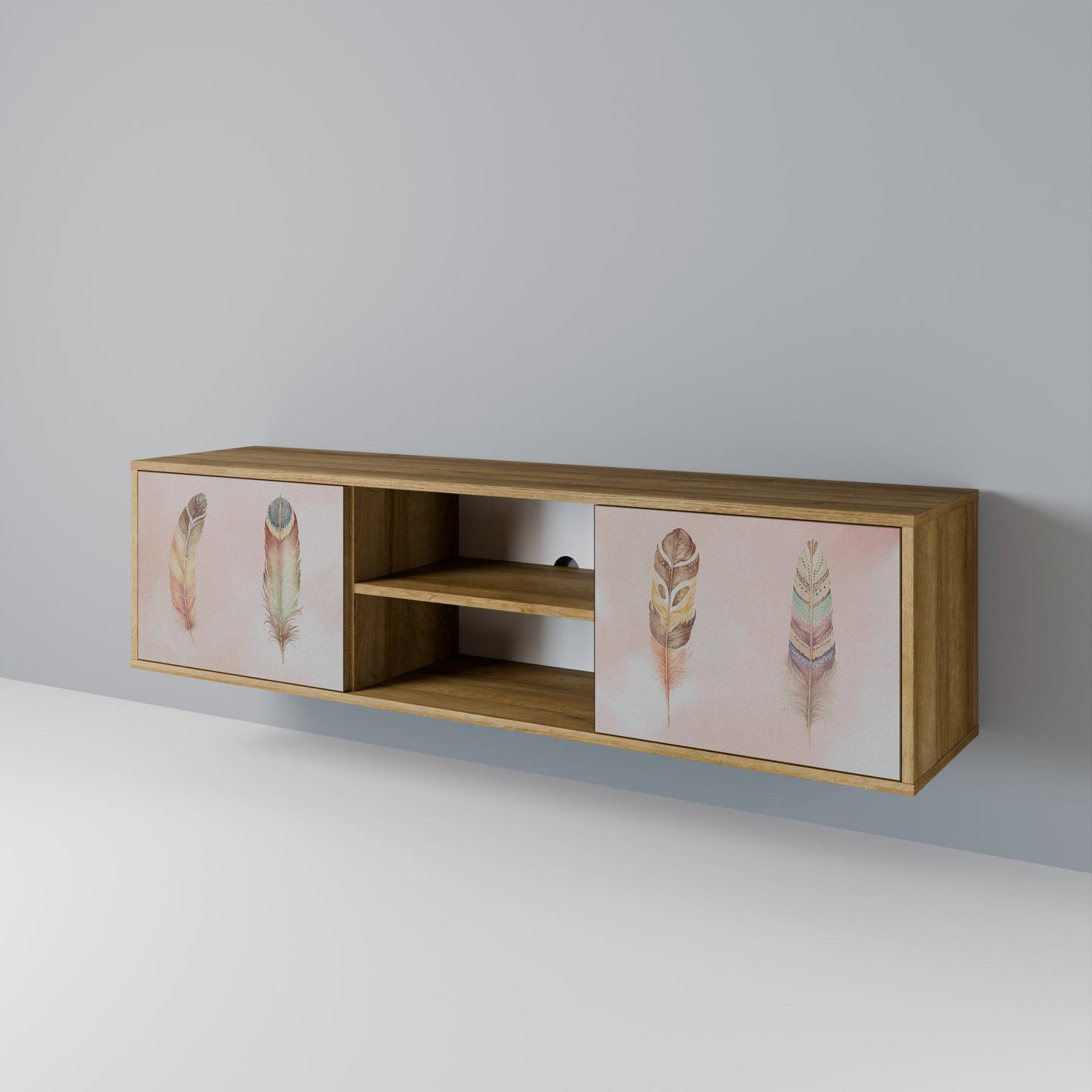 THE DELIQUESCE 2-Door TV Stand in Oak Effect
