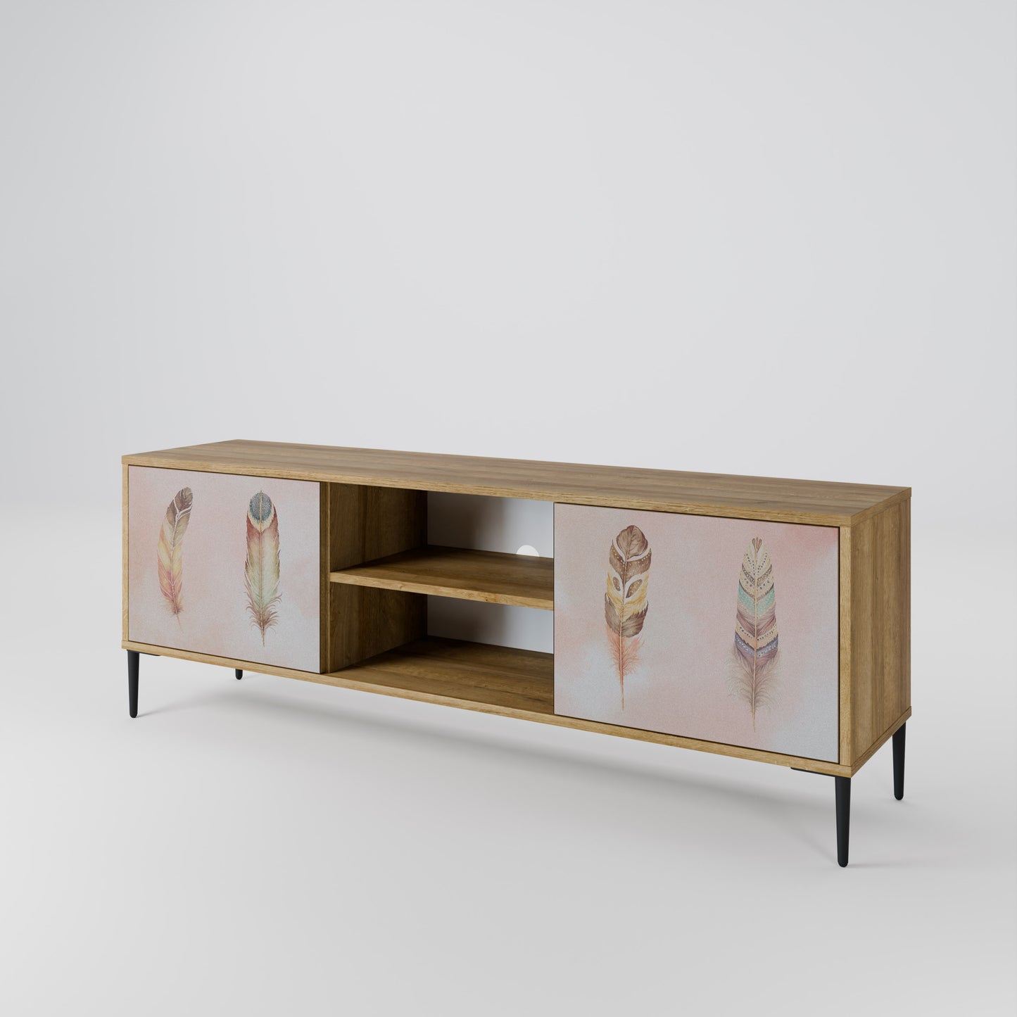 THE DELIQUESCE 2-Door TV Stand in Oak Effect