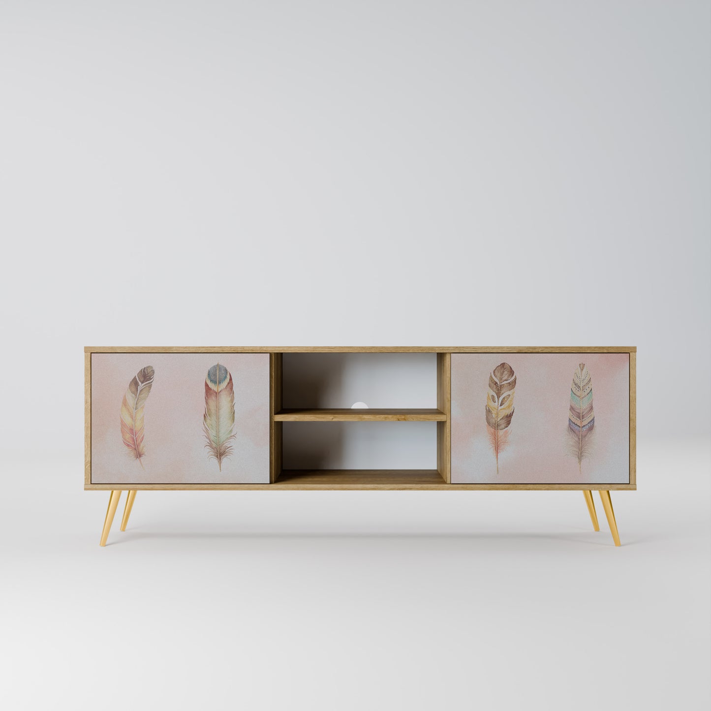 THE DELIQUESCE 2-Door TV Stand in Oak Effect