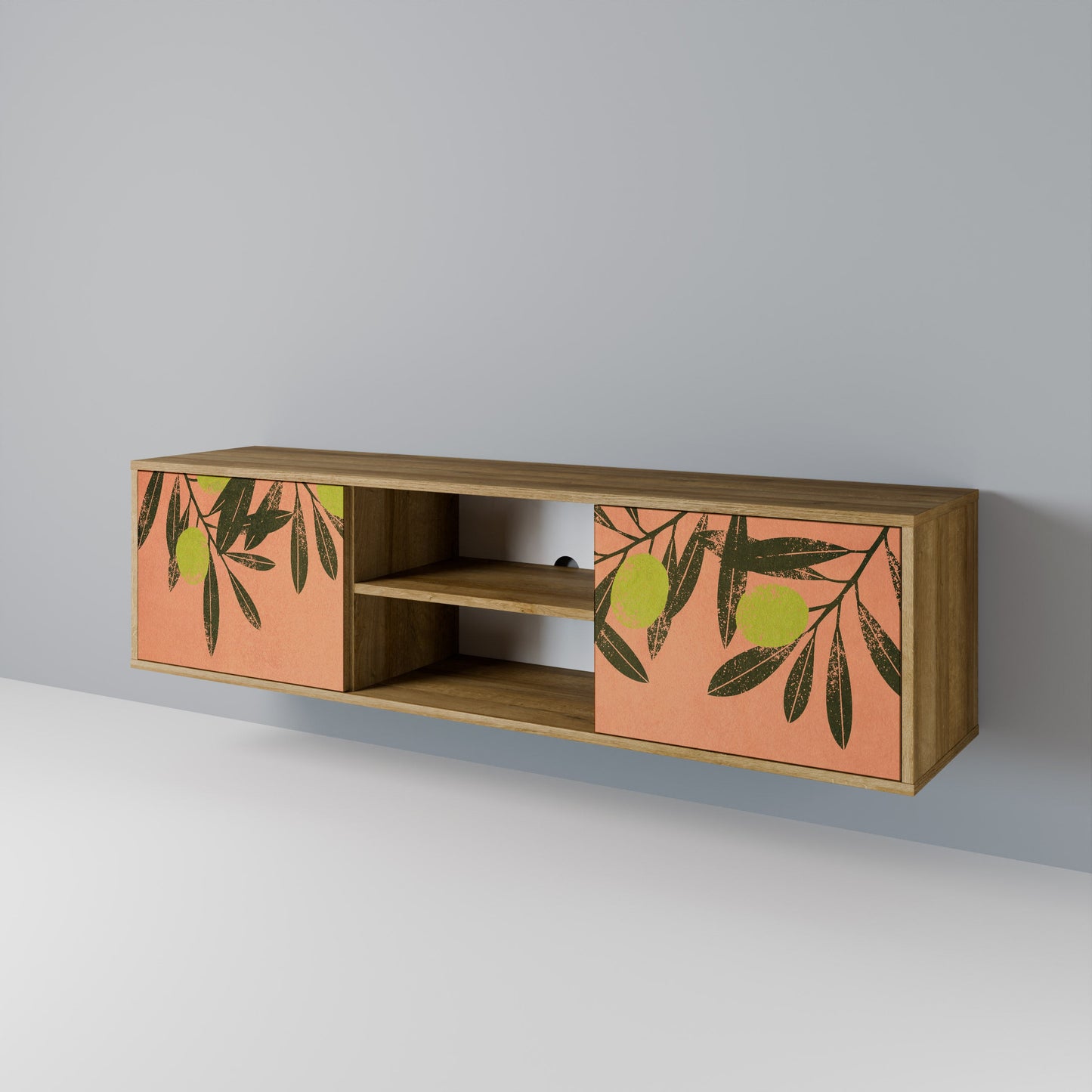 JUICY OLIVES 2-Door TV Stand in Oak Effect