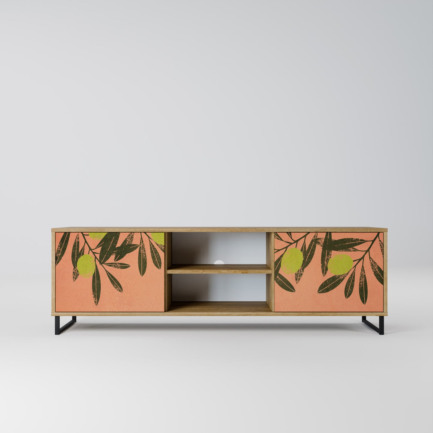 JUICY OLIVES 2-Door TV Stand in Oak Effect