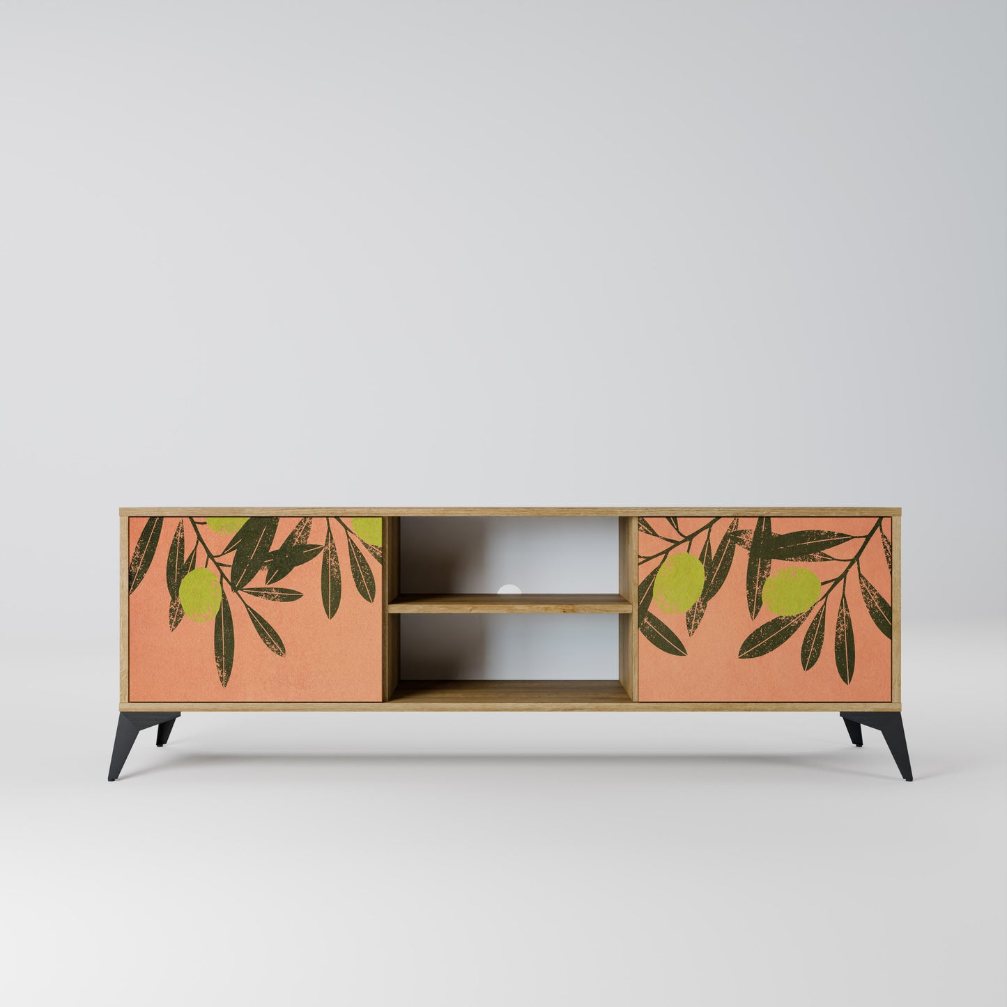 JUICY OLIVES 2-Door TV Stand in Oak Effect