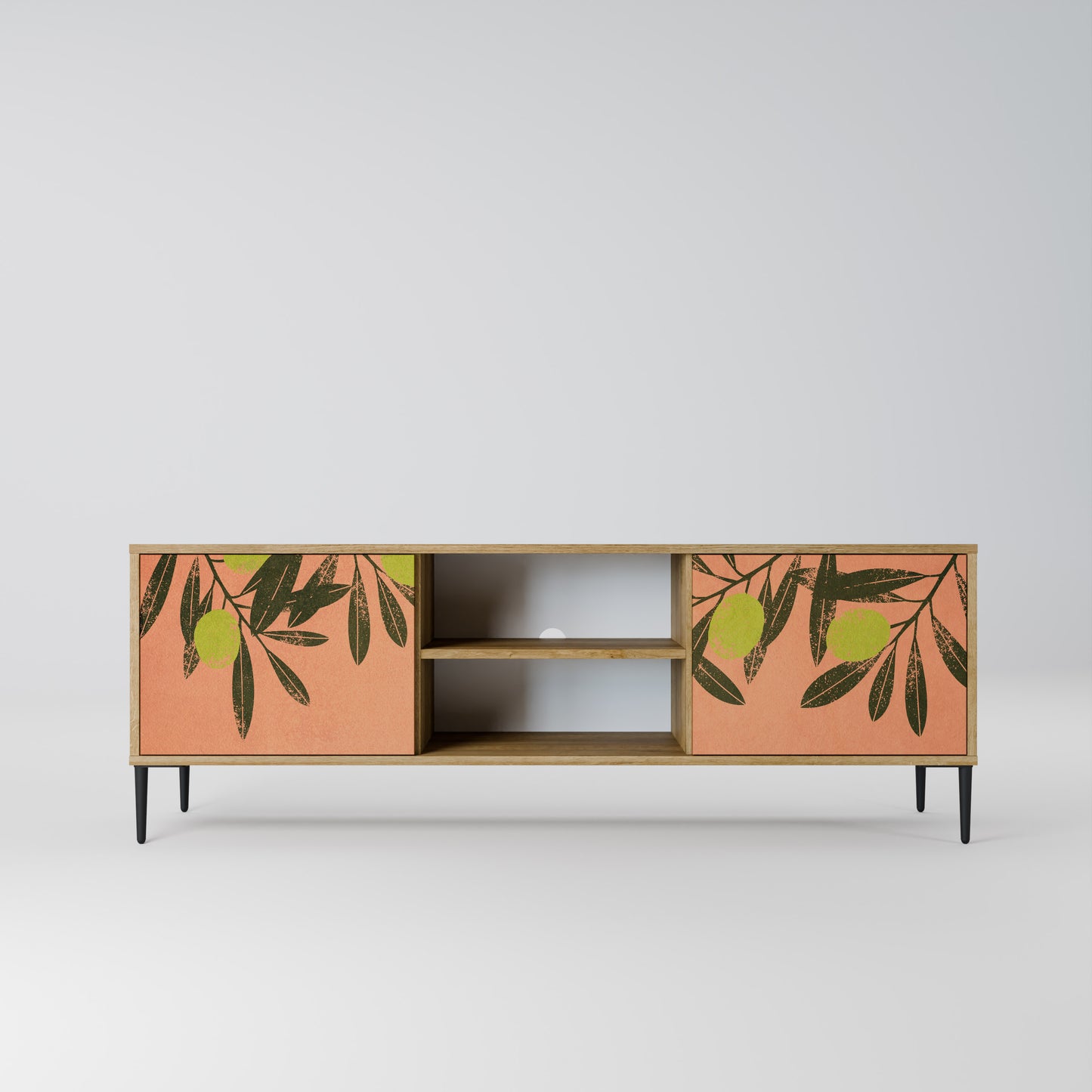 JUICY OLIVES 2-Door TV Stand in Oak Effect
