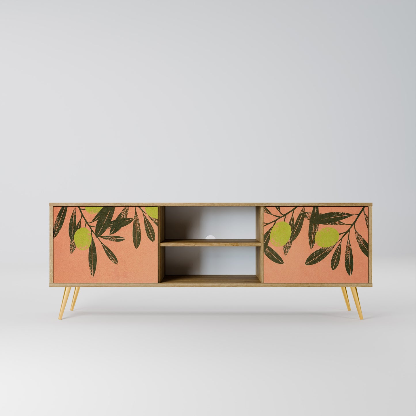 JUICY OLIVES 2-Door TV Stand in Oak Effect