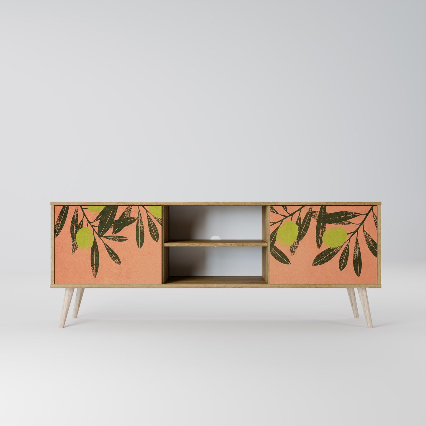 JUICY OLIVES 2-Door TV Stand in Oak Effect