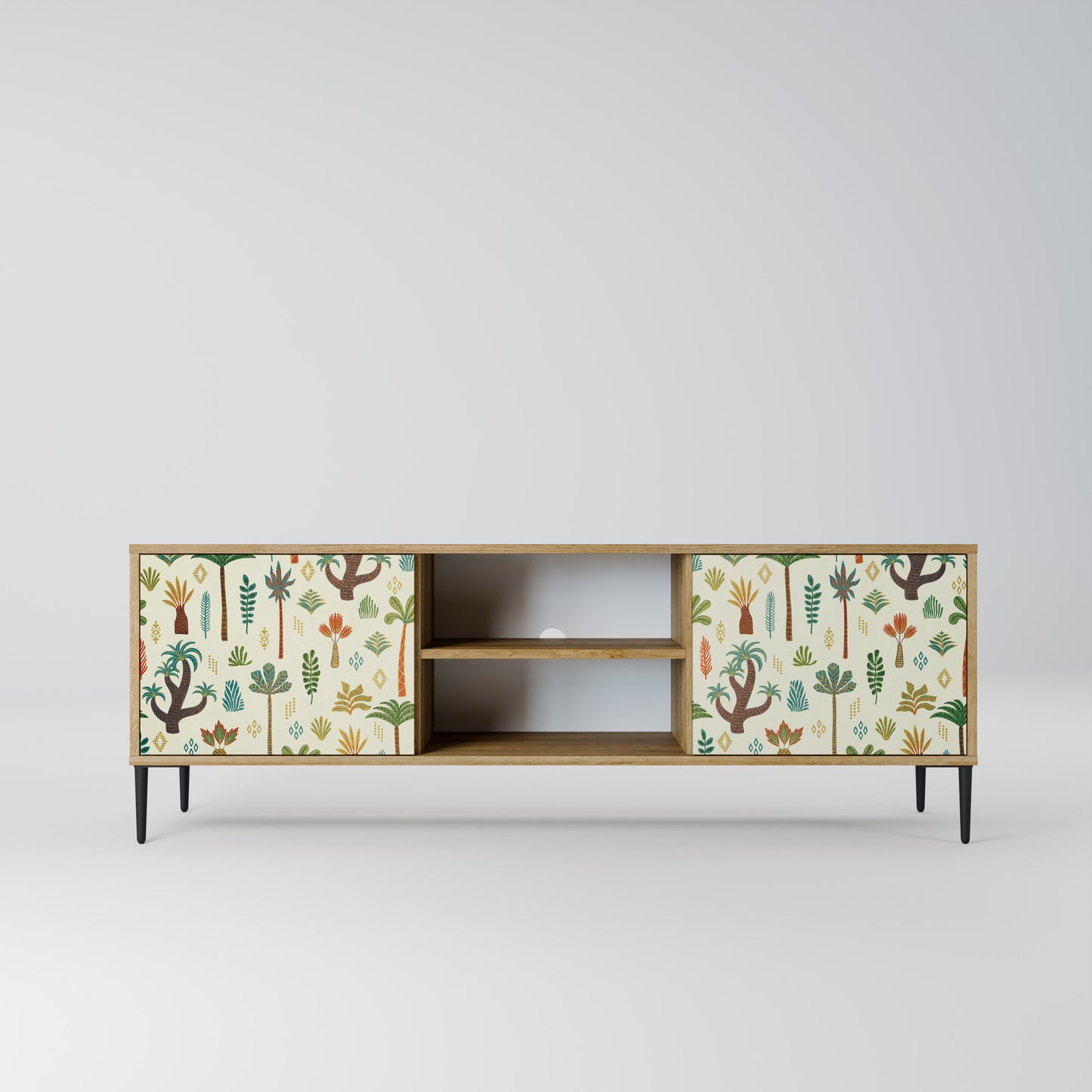 PALM SPRING 2-Door TV Stand in Oak Effect