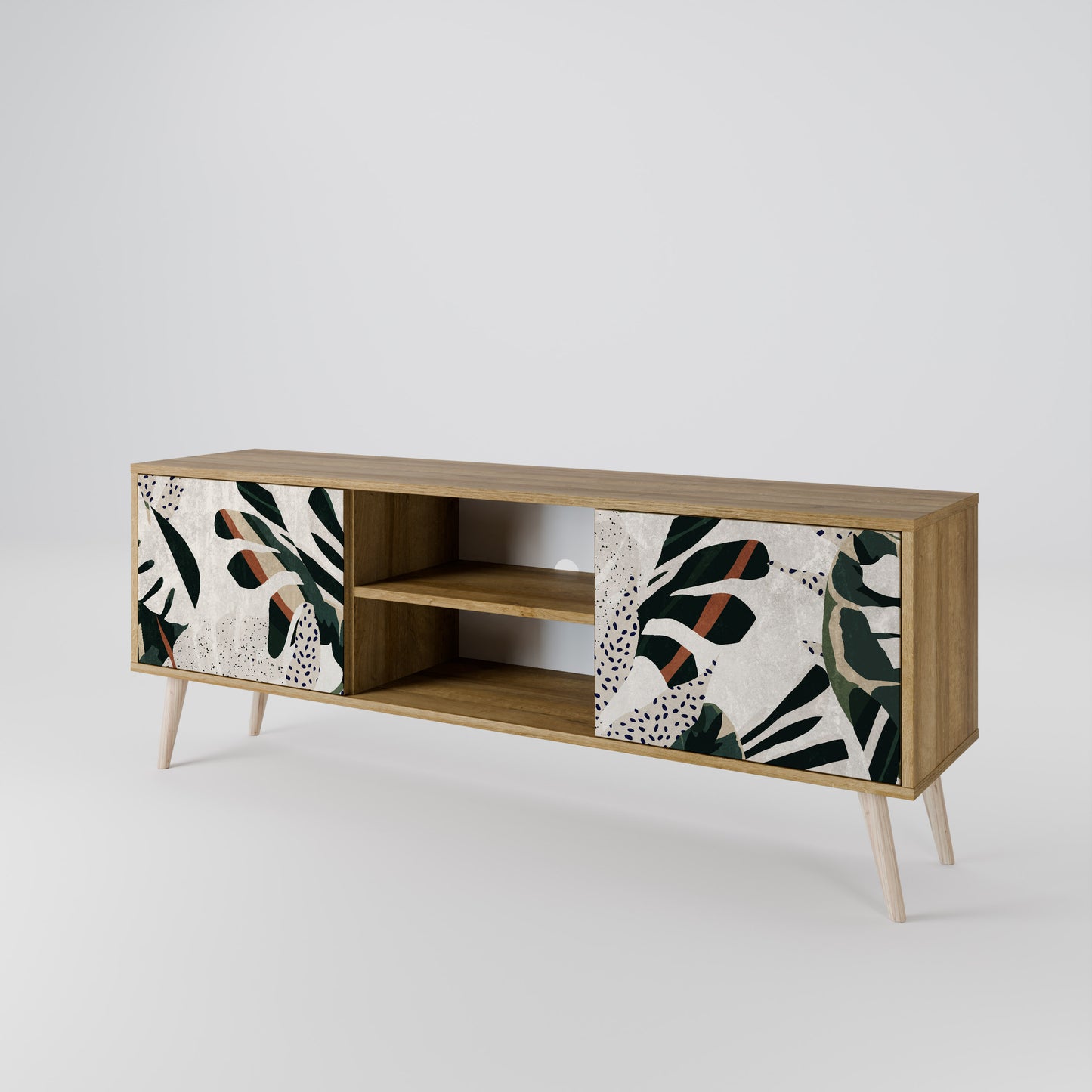 VERDURE FORMATION 2-Door TV Stand in Oak Effect