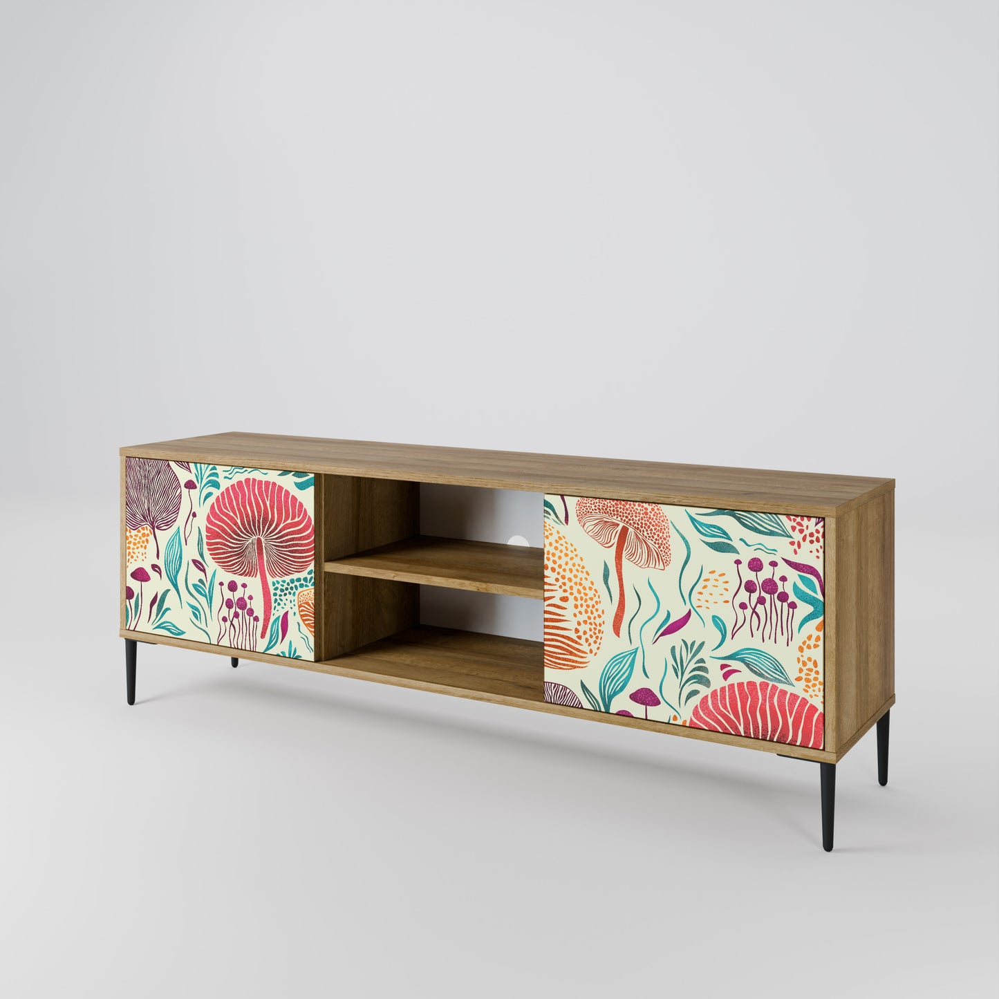 FUNGUS FANTASY 2-Door TV Stand in Oak Effect