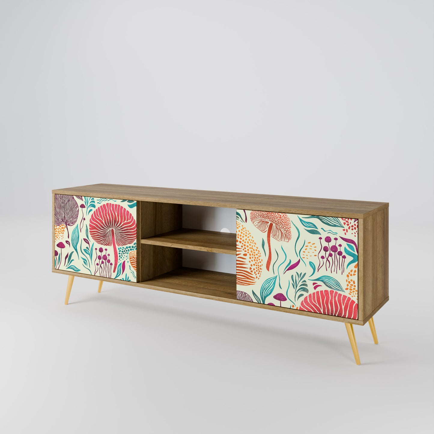 FUNGUS FANTASY 2-Door TV Stand in Oak Effect