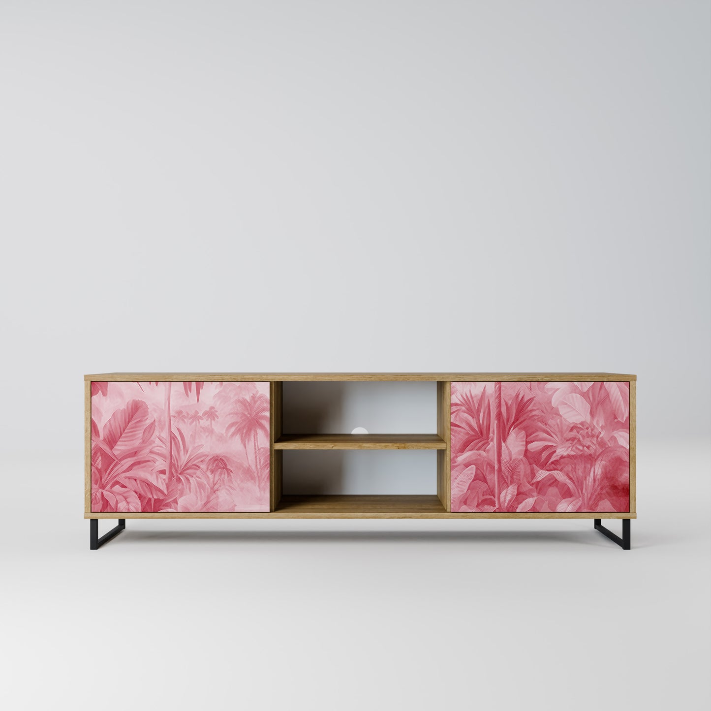 SWEET TROPICS 2-Door TV Stand in Oak Effect