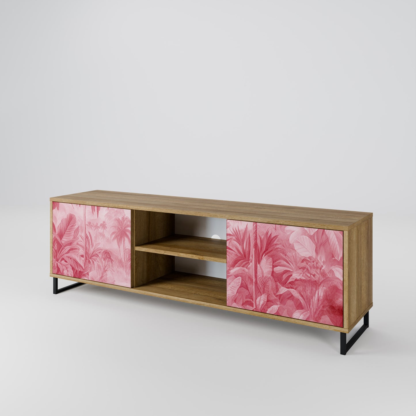 SWEET TROPICS 2-Door TV Stand in Oak Effect