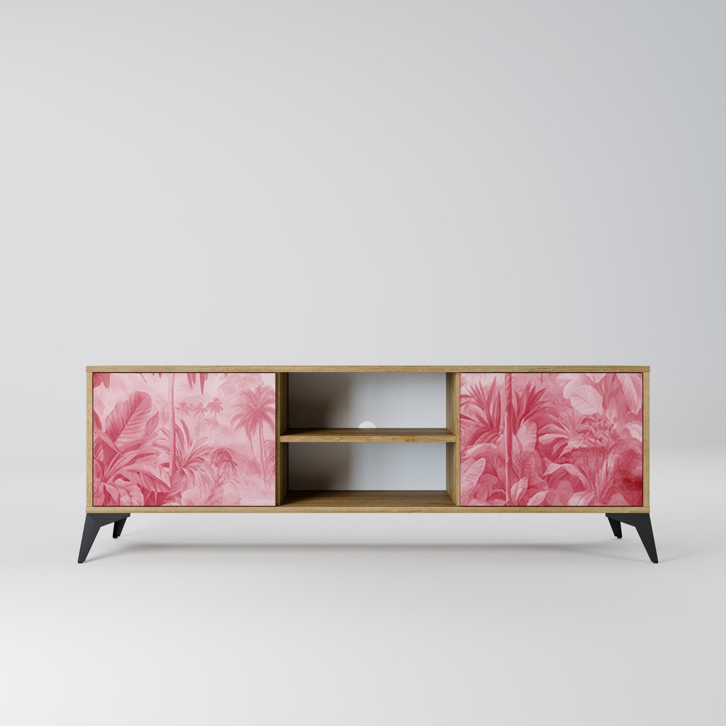 SWEET TROPICS 2-Door TV Stand in Oak Effect