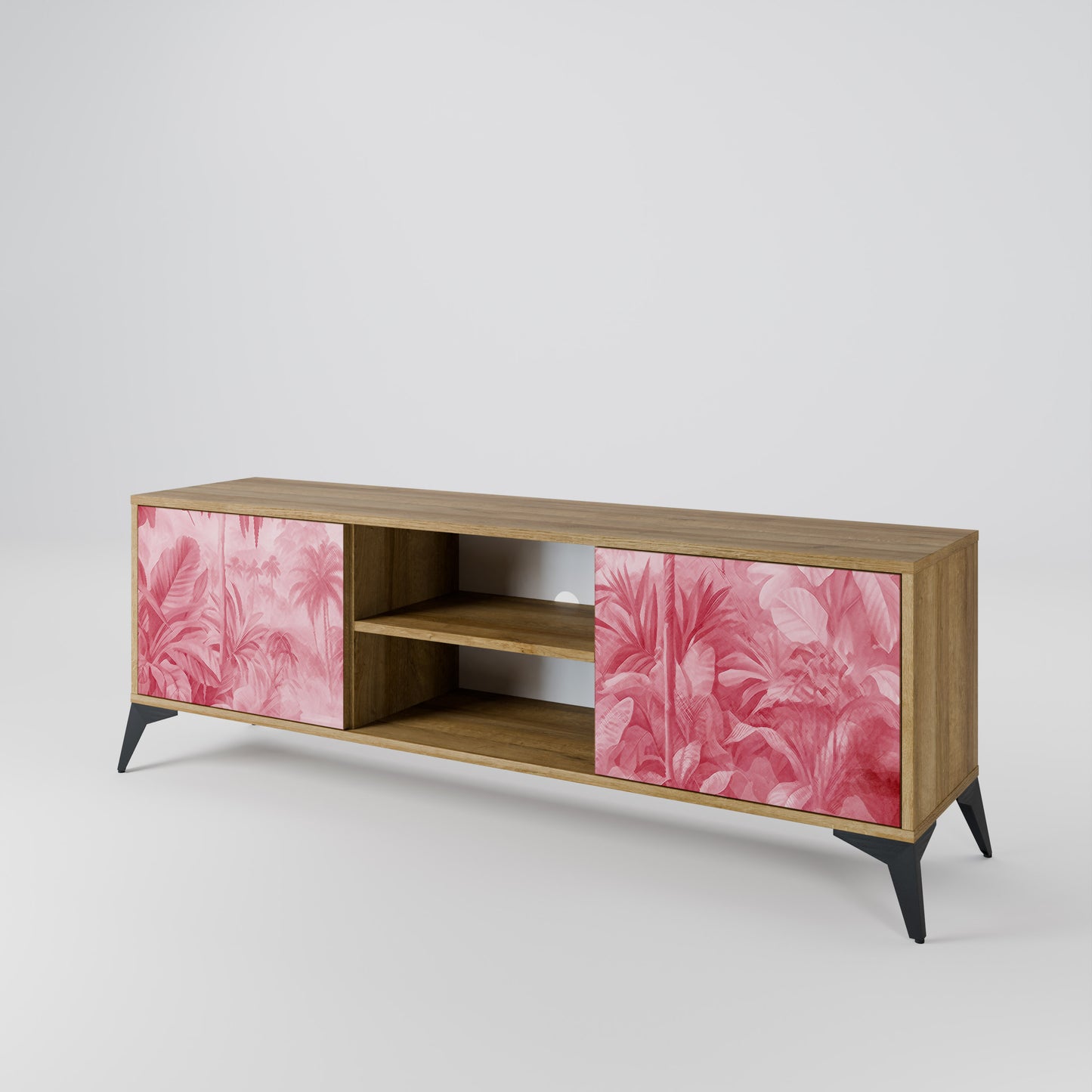SWEET TROPICS 2-Door TV Stand in Oak Effect