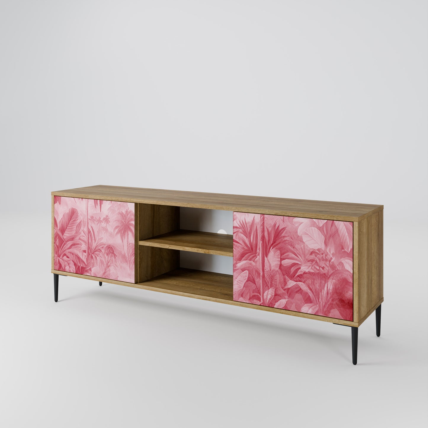 SWEET TROPICS 2-Door TV Stand in Oak Effect