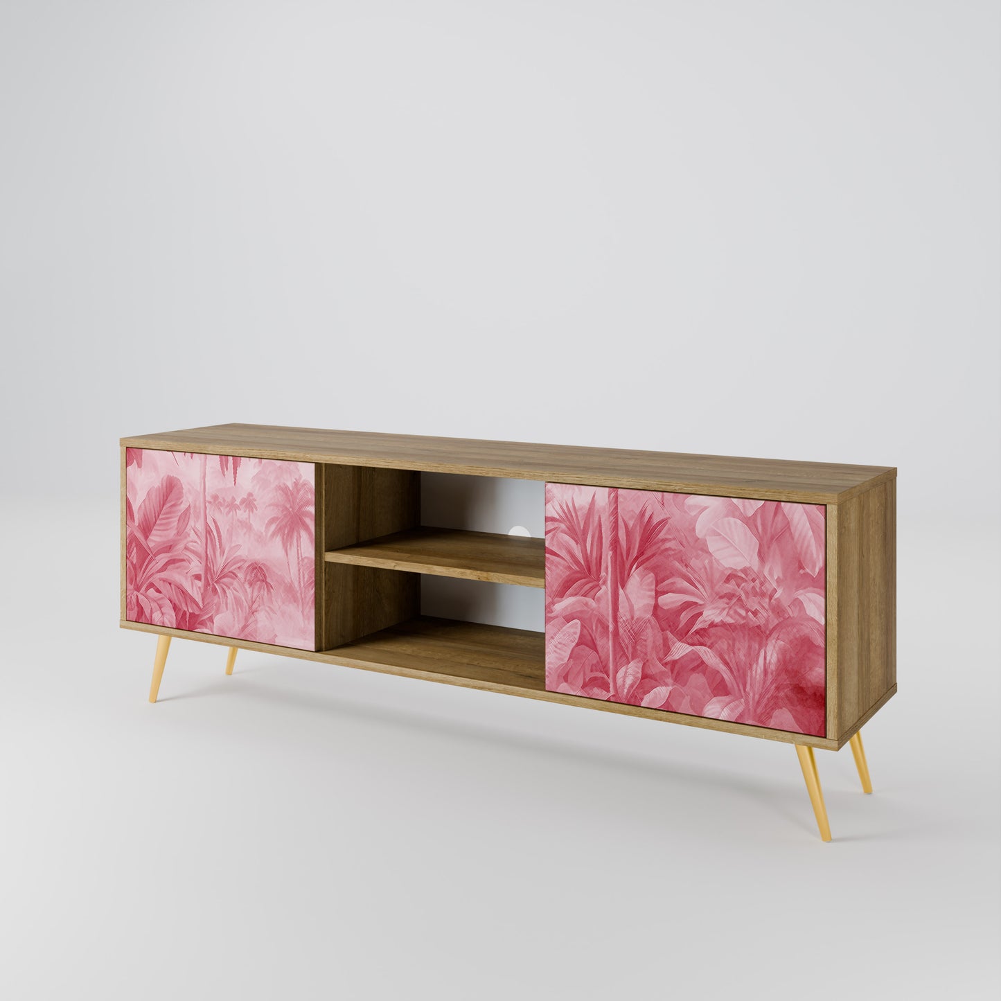 SWEET TROPICS 2-Door TV Stand in Oak Effect