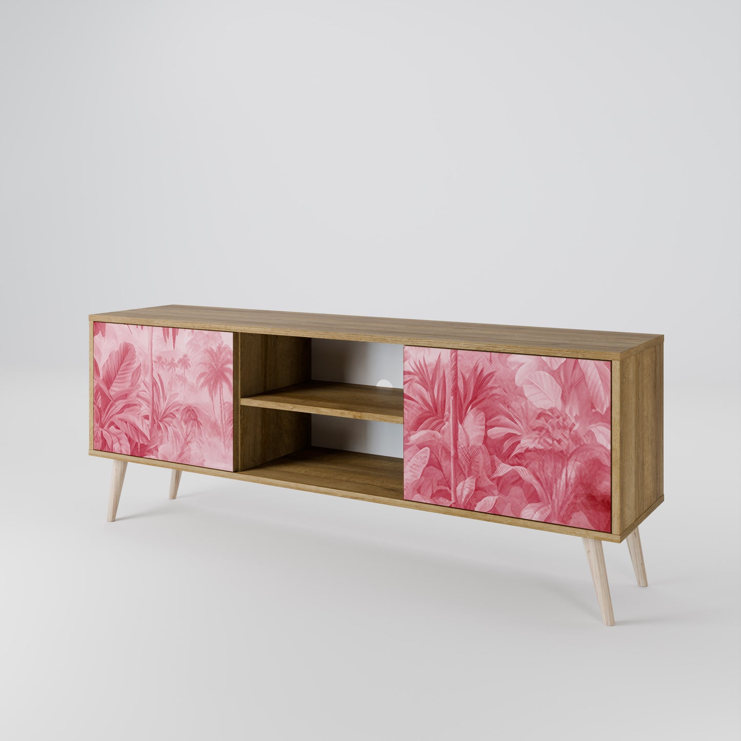 SWEET TROPICS 2-Door TV Stand in Oak Effect