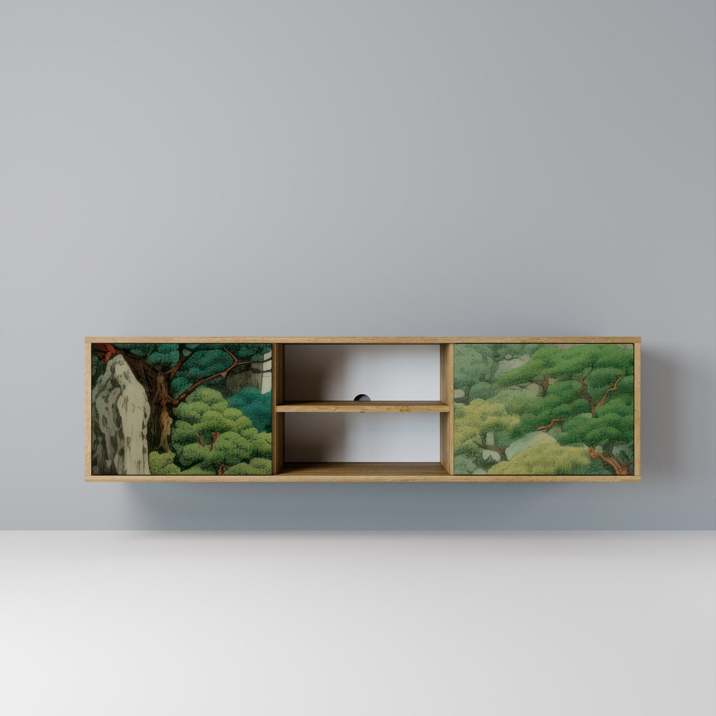 VERDURE ABYSS 2-Door TV Stand in Oak Effect
