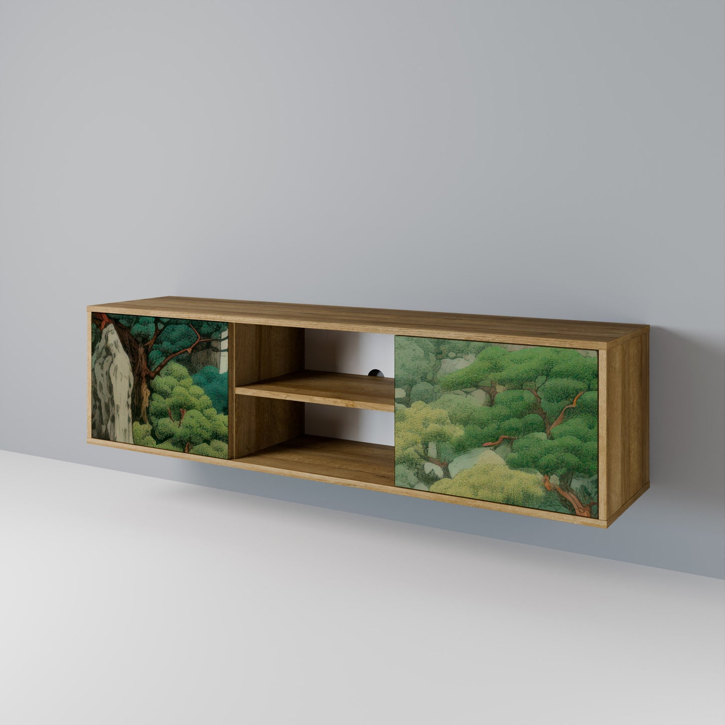 VERDURE ABYSS 2-Door TV Stand in Oak Effect