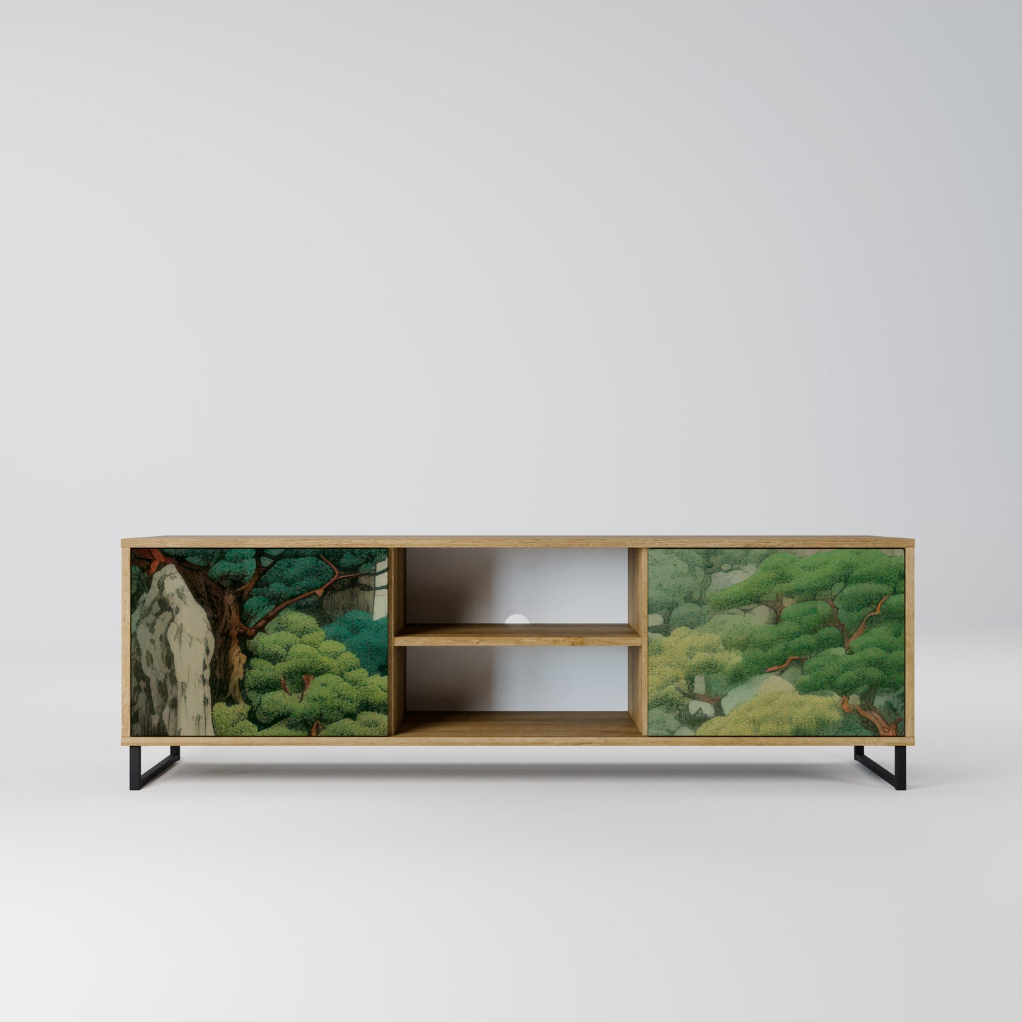 VERDURE ABYSS 2-Door TV Stand in Oak Effect