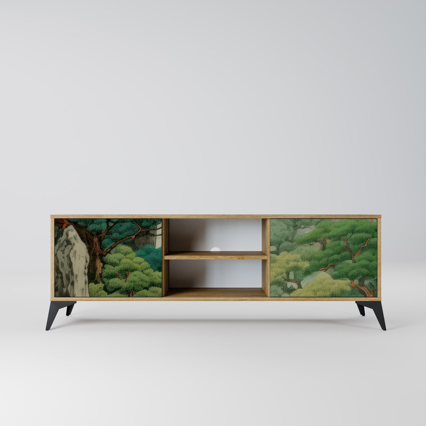 VERDURE ABYSS 2-Door TV Stand in Oak Effect