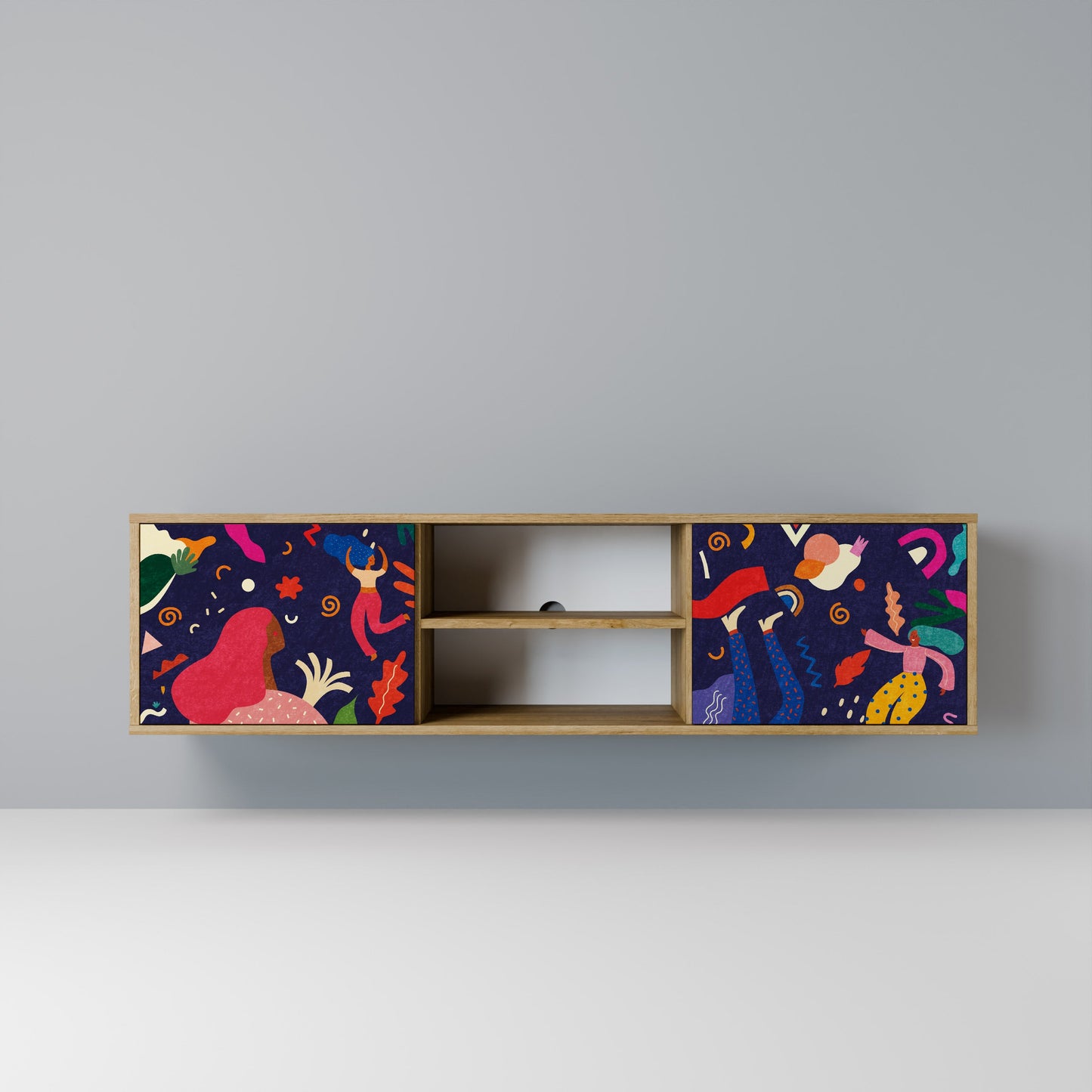 FESTIVE PLEASURES 2-Door TV Stand in Oak Effect