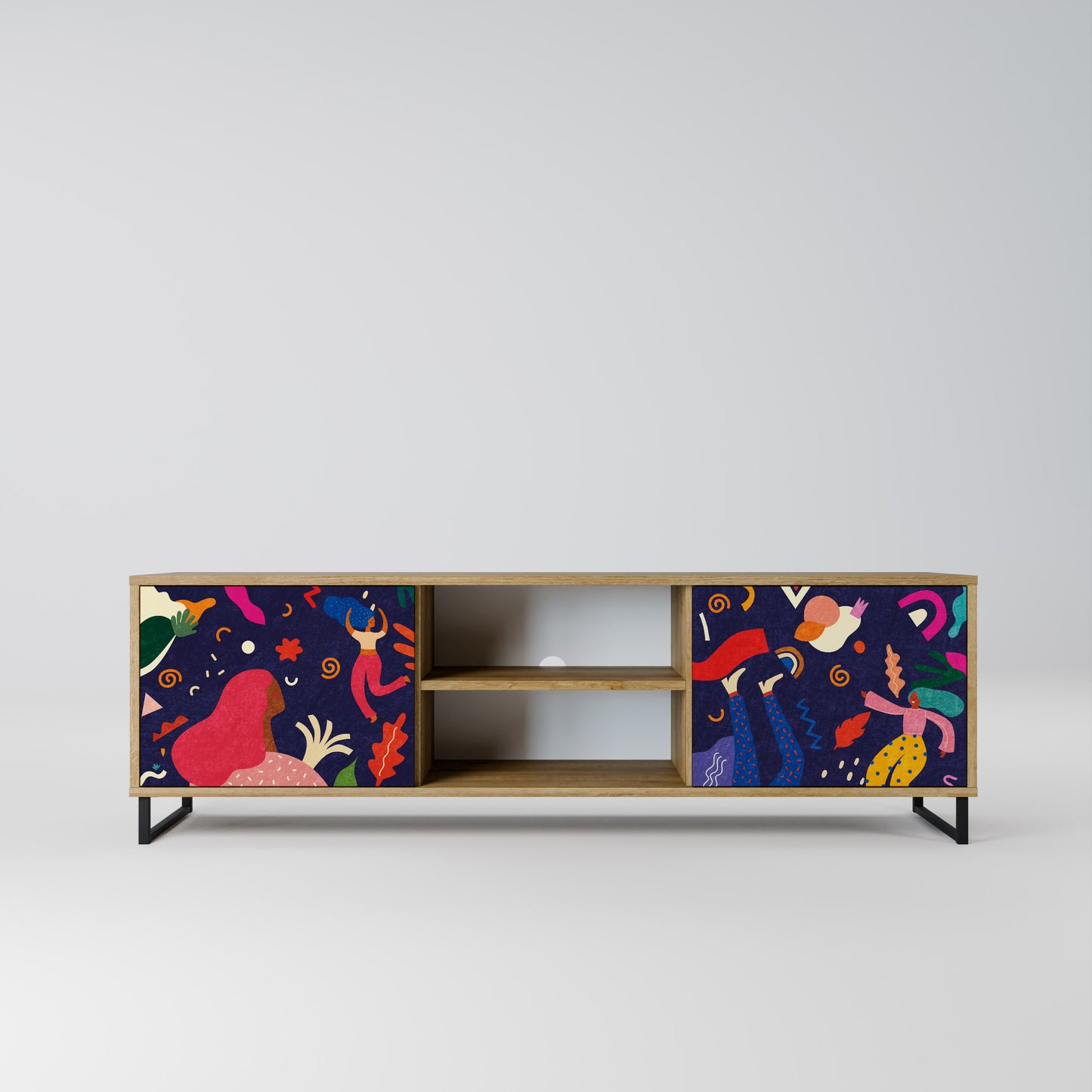 FESTIVE PLEASURES 2-Door TV Stand in Oak Effect