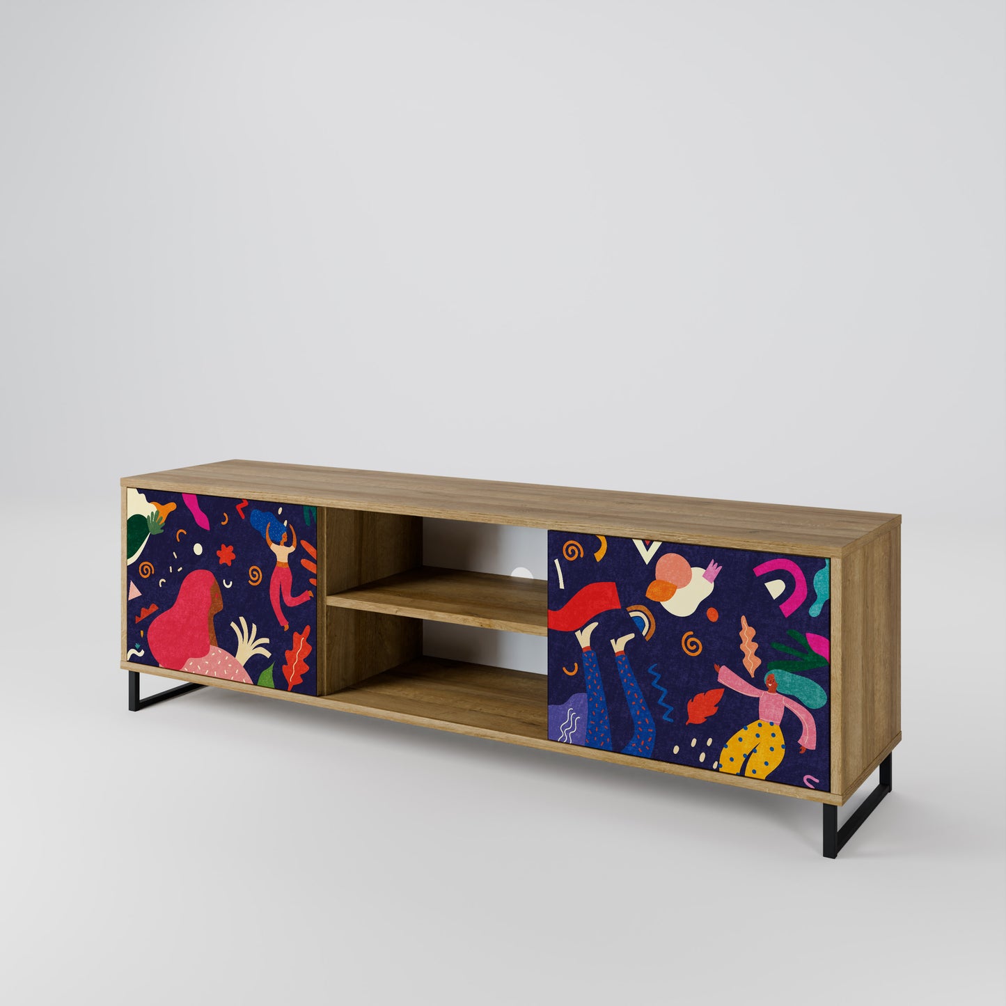 FESTIVE PLEASURES 2-Door TV Stand in Oak Effect