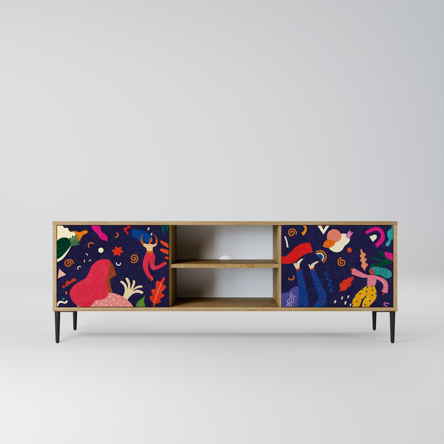 FESTIVE PLEASURES 2-Door TV Stand in Oak Effect