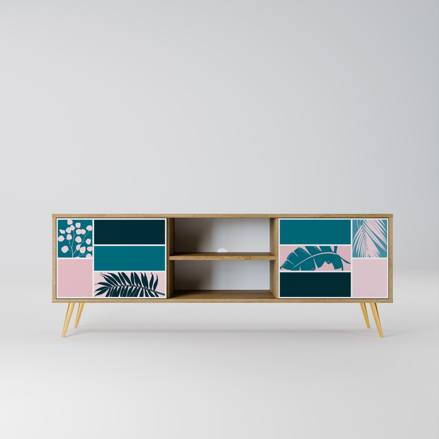 COMBINATION OF SHAPES 2-Door TV Stand in Oak Effect
