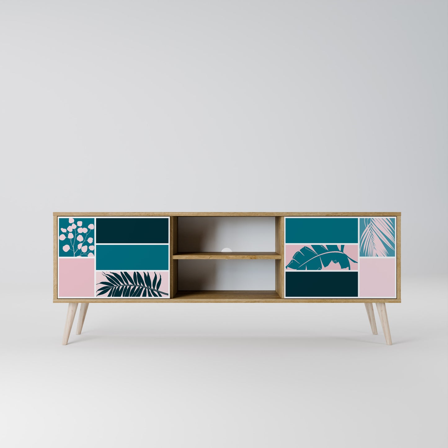 COMBINATION OF SHAPES 2-Door TV Stand in Oak Effect