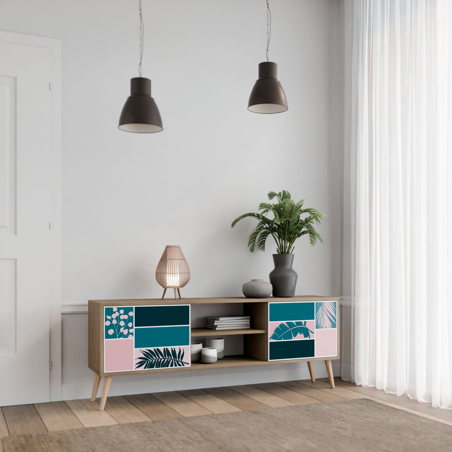 COMBINATION OF SHAPES 2-Door TV Stand in Oak Effect