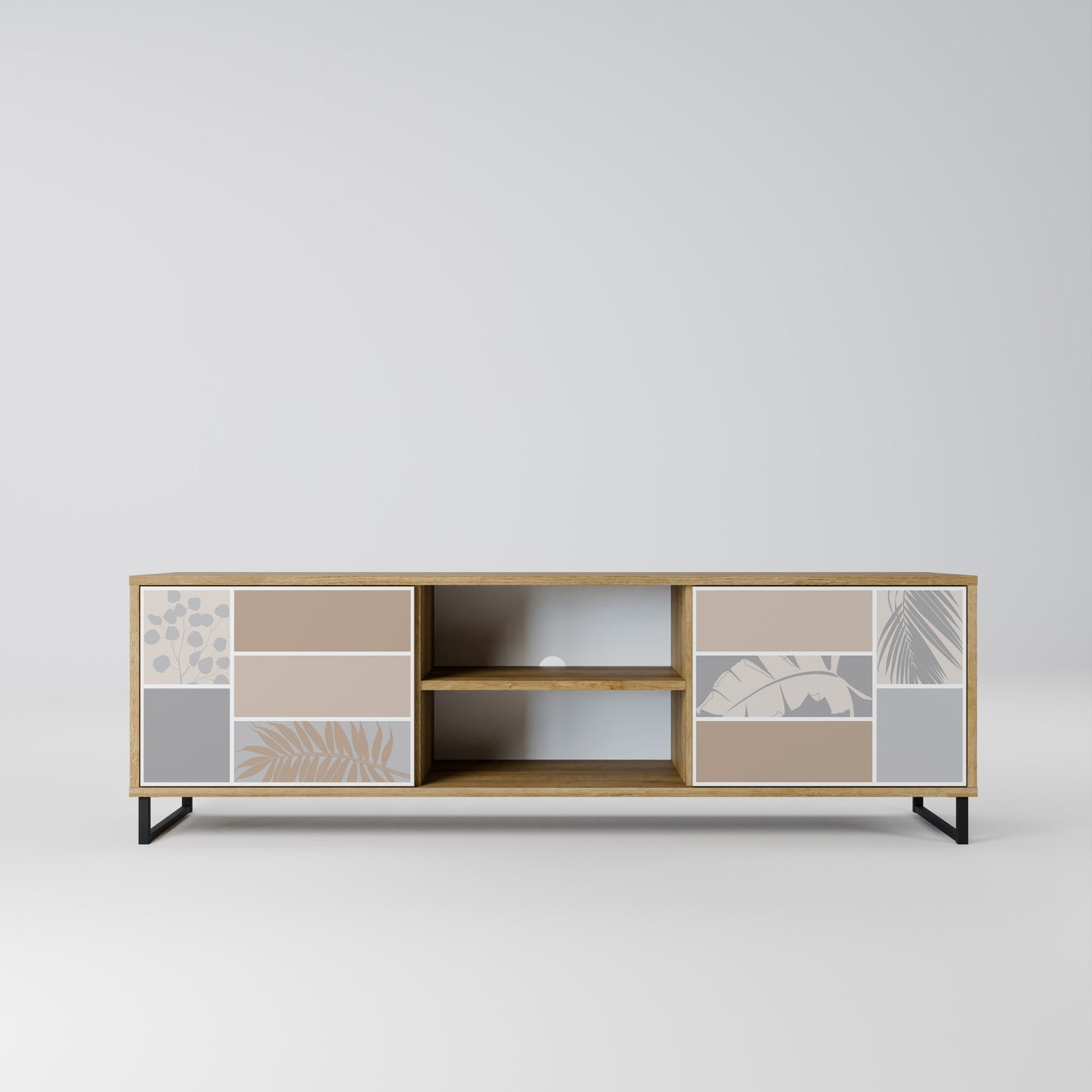 TROPICAL SHAPES 2-Door TV Stand in Oak Effect