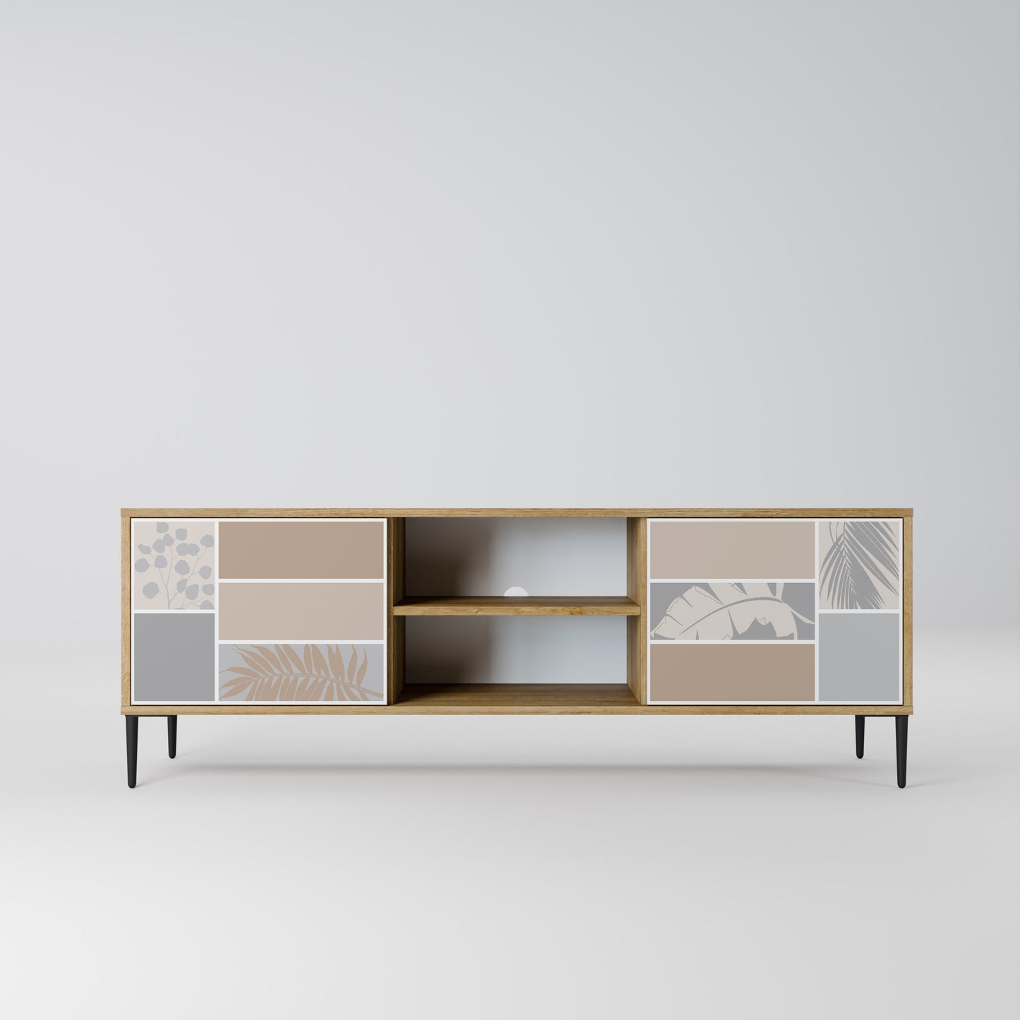 TROPICAL SHAPES 2-Door TV Stand in Oak Effect