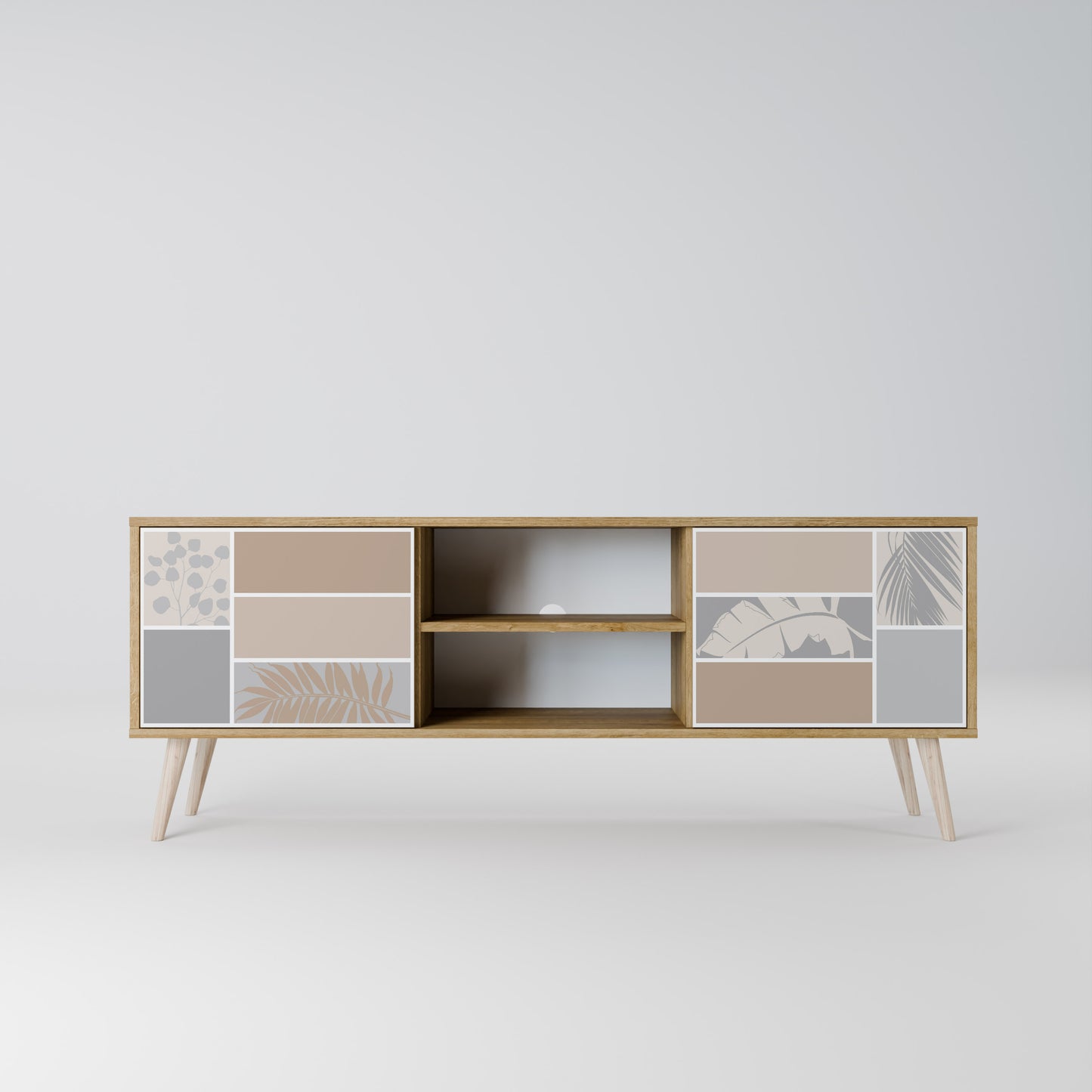 TROPICAL SHAPES 2-Door TV Stand in Oak Effect