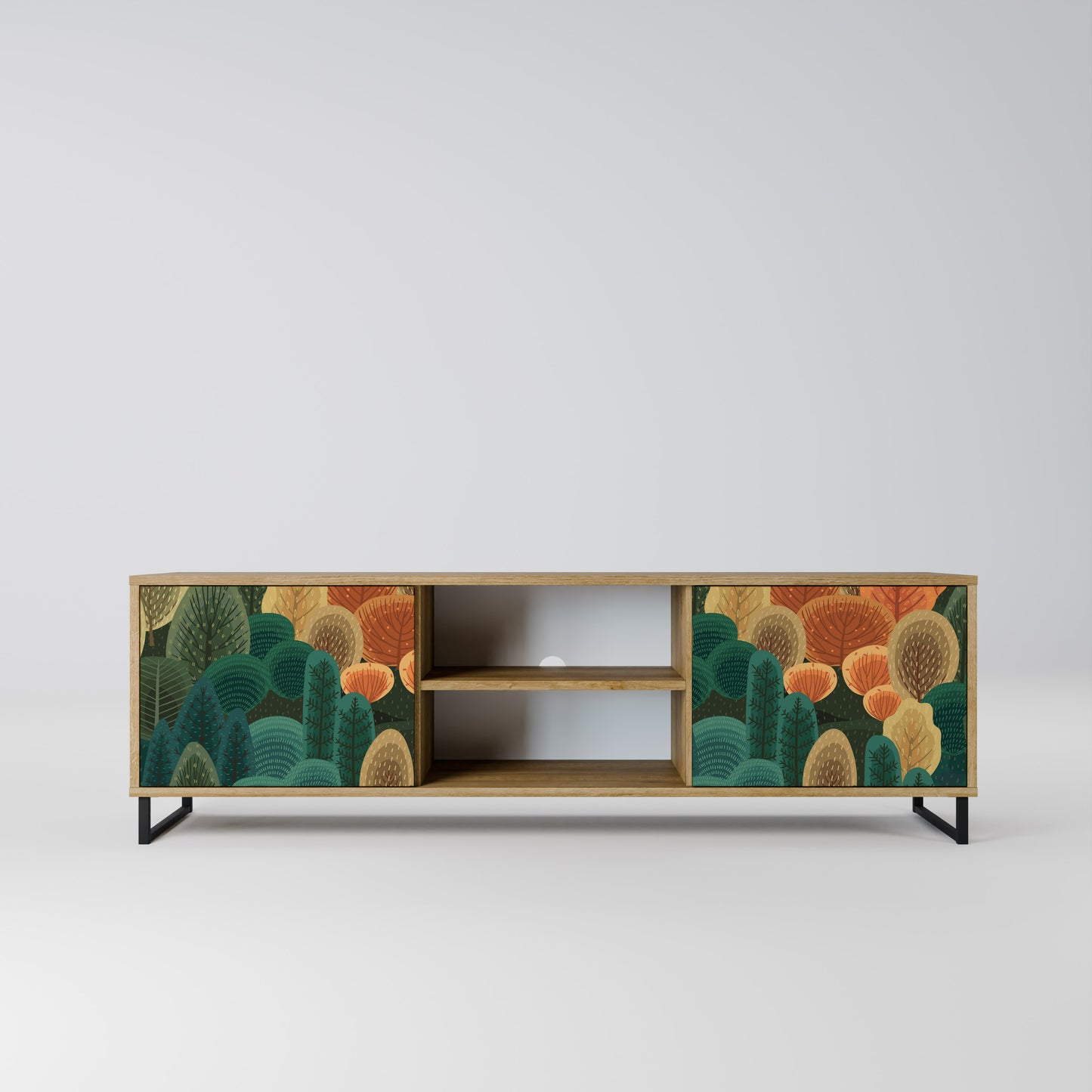 AUTUMN KALEIDOSCOPE 2-Door TV Stand in Oak Effect