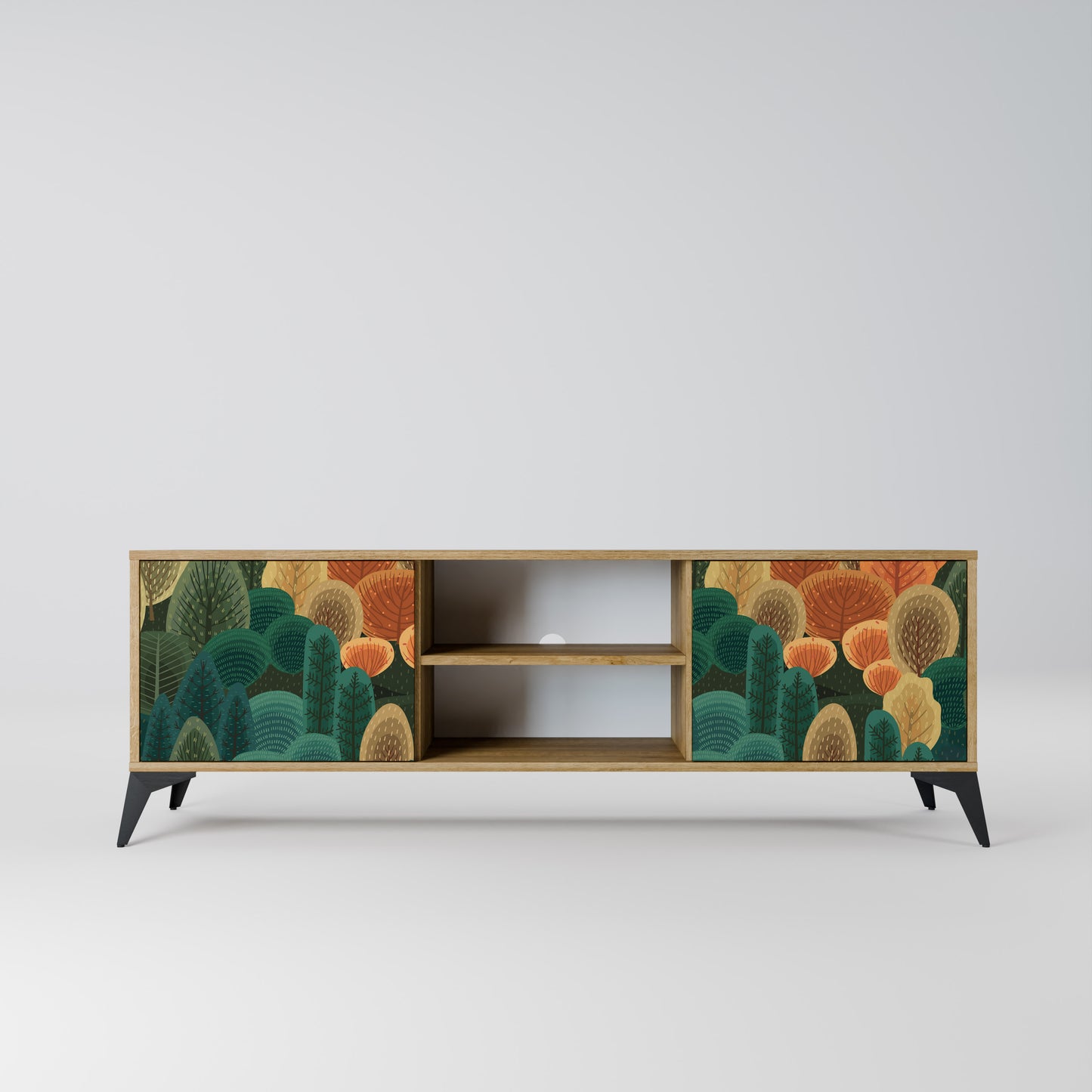 AUTUMN KALEIDOSCOPE 2-Door TV Stand in Oak Effect