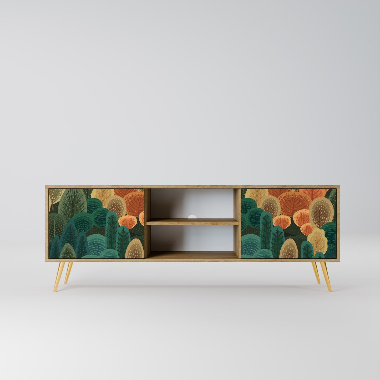 AUTUMN KALEIDOSCOPE 2-Door TV Stand in Oak Effect